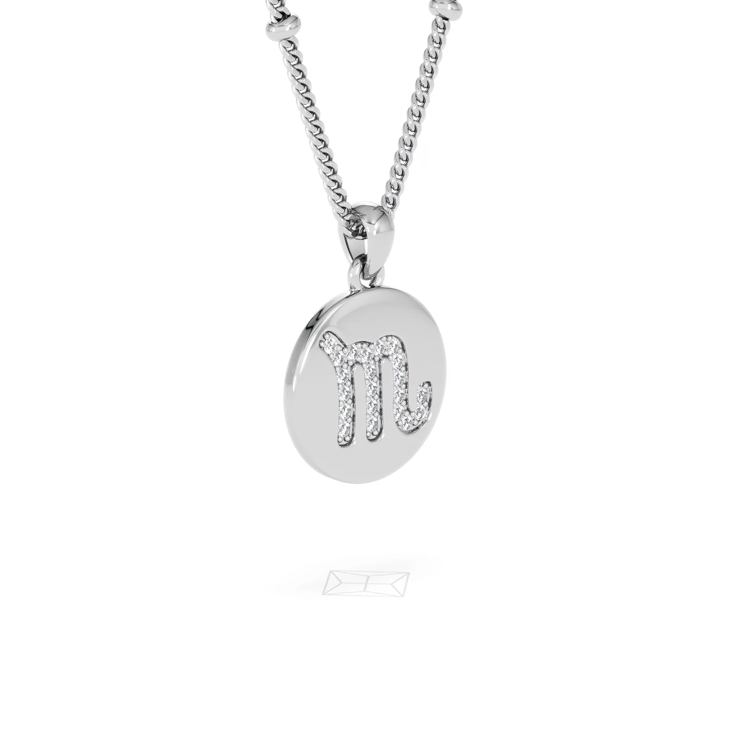 Astrology Scorpio 0.07ct Lab Grown Diamond Medallion Pendant Necklace in Sterling Silver - Image 18