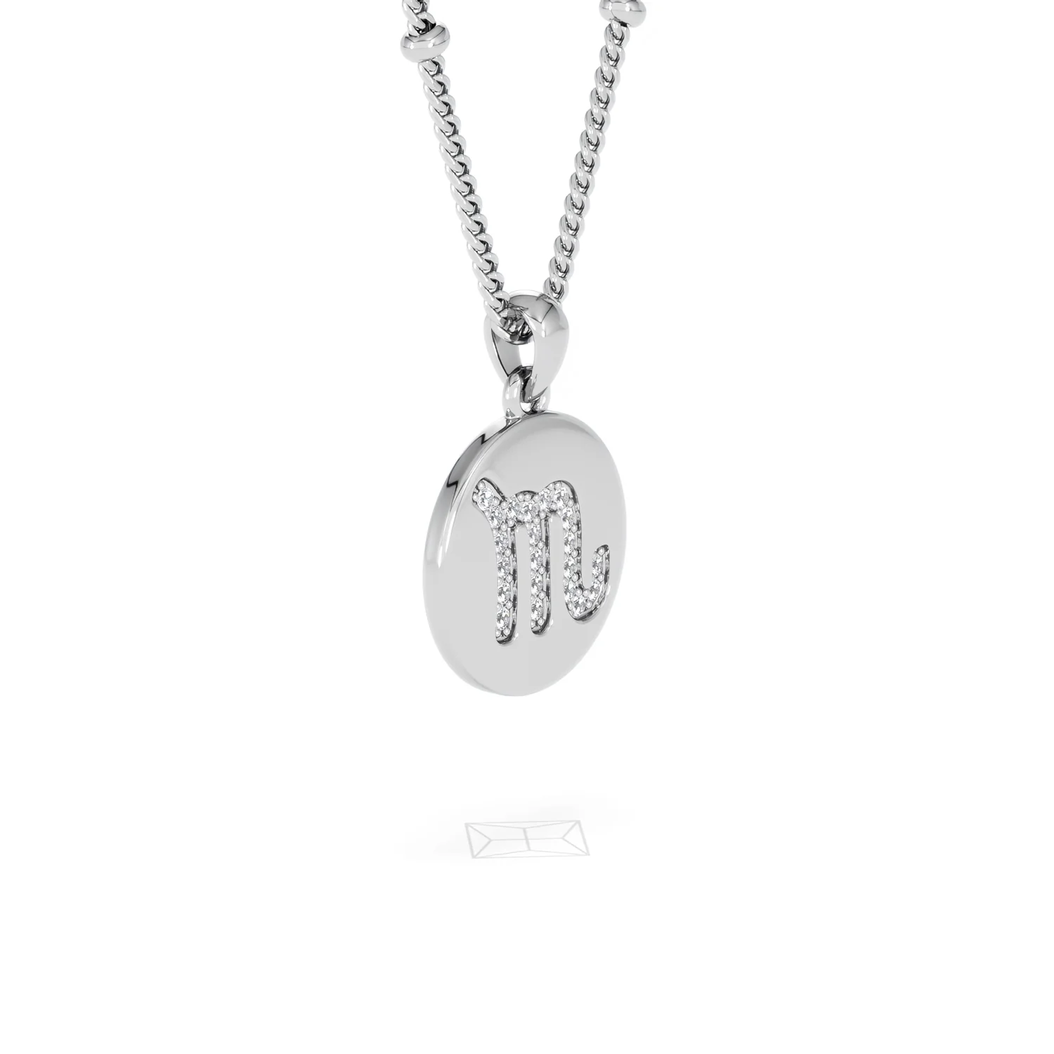 Astrology Scorpio 0.07ct Lab Grown Diamond Medallion Pendant Necklace in Sterling Silver - Image 20