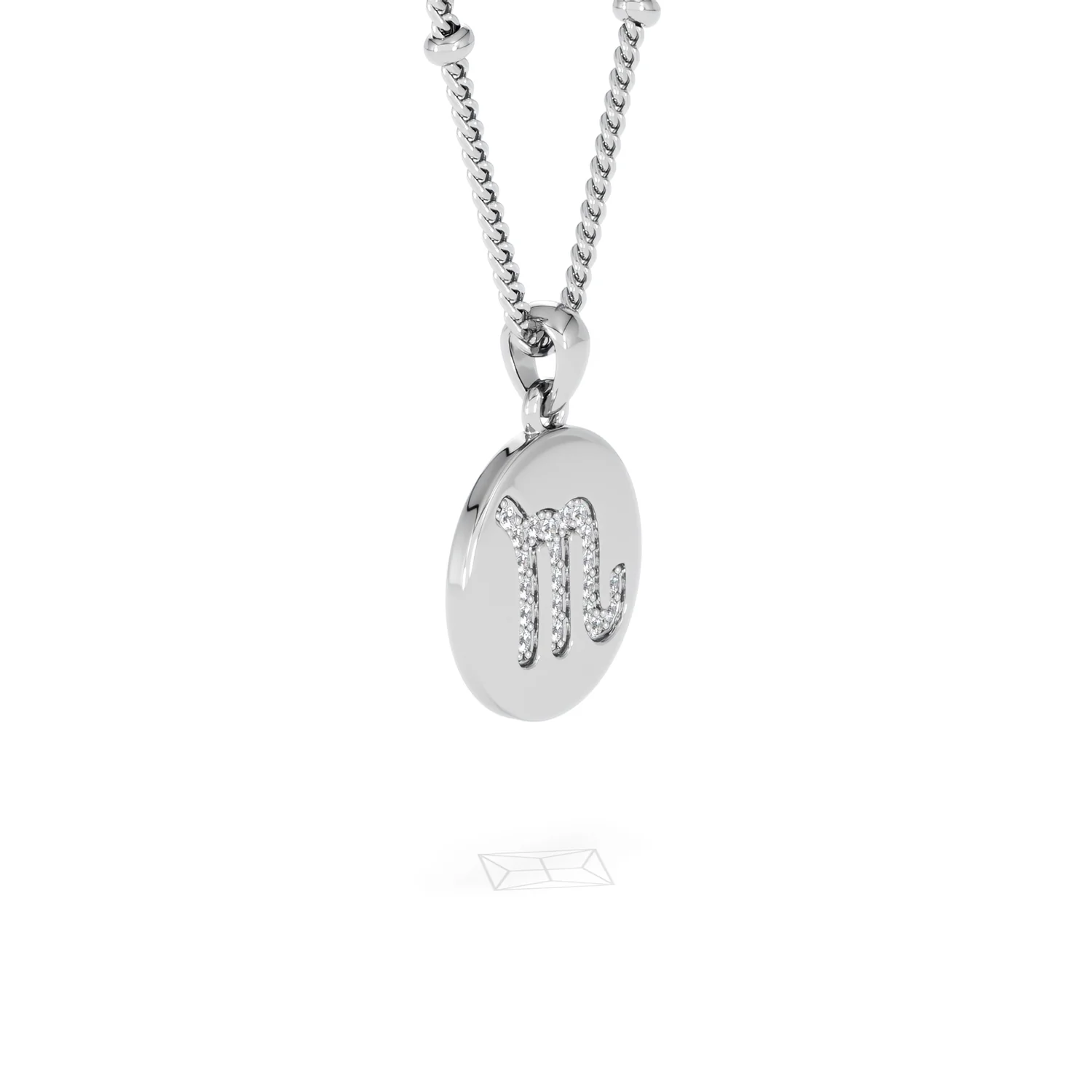 Astrology Scorpio 0.07ct Lab Grown Diamond Medallion Pendant Necklace in Sterling Silver - Image 21