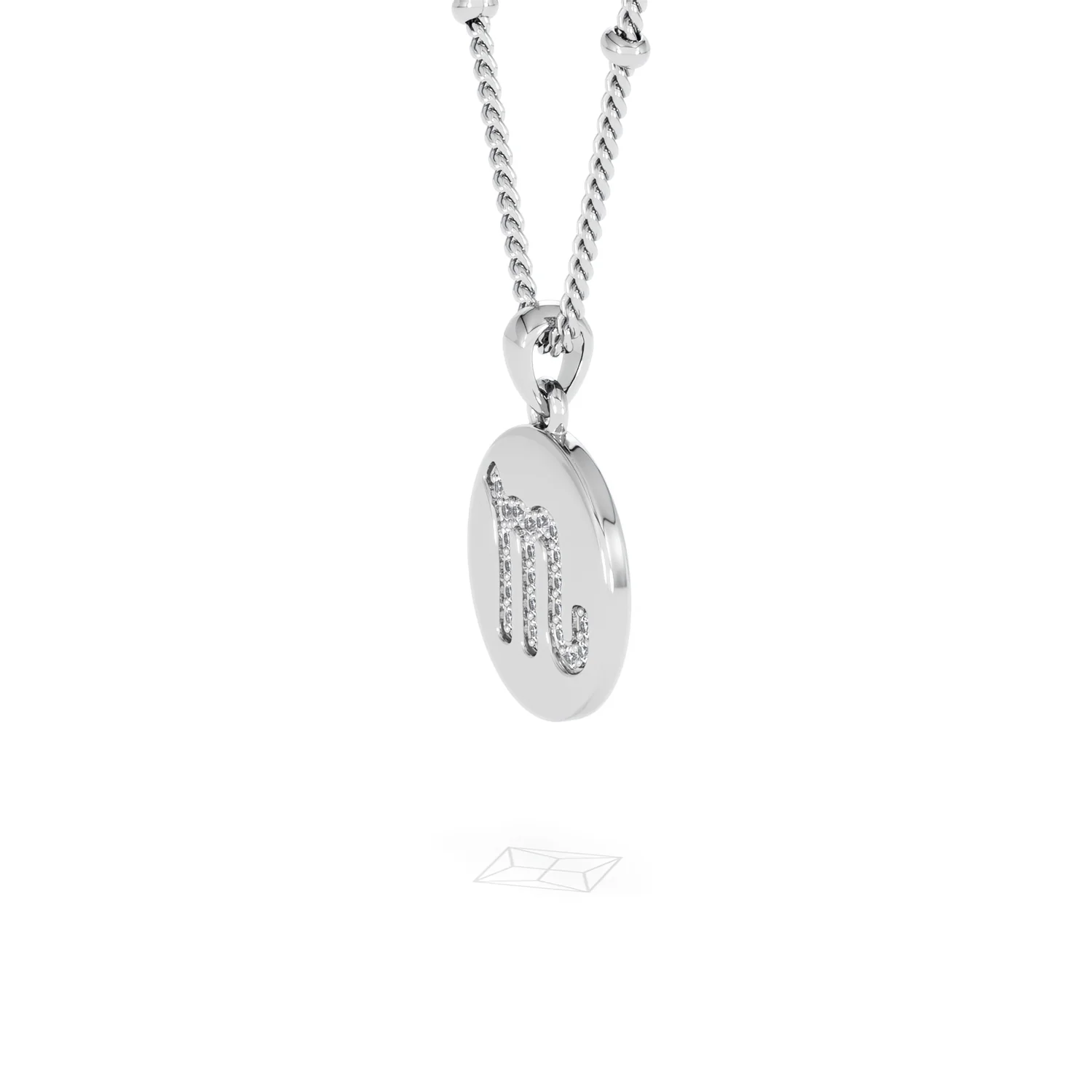 Astrology Scorpio 0.07ct Lab Grown Diamond Medallion Pendant Necklace in Sterling Silver - Image 75