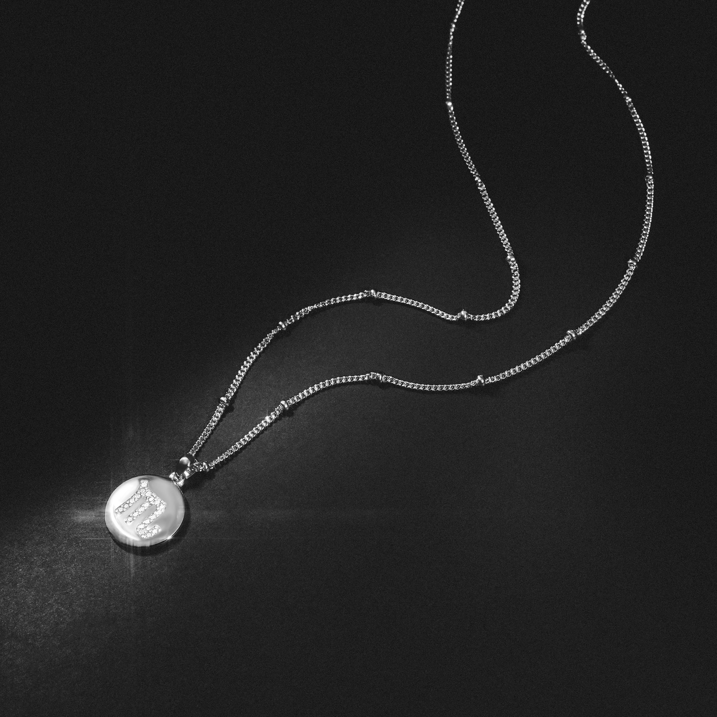 Astrology Scorpio 0.07ct Lab Grown Diamond Medallion Pendant Necklace in Sterling Silver - Image 8
