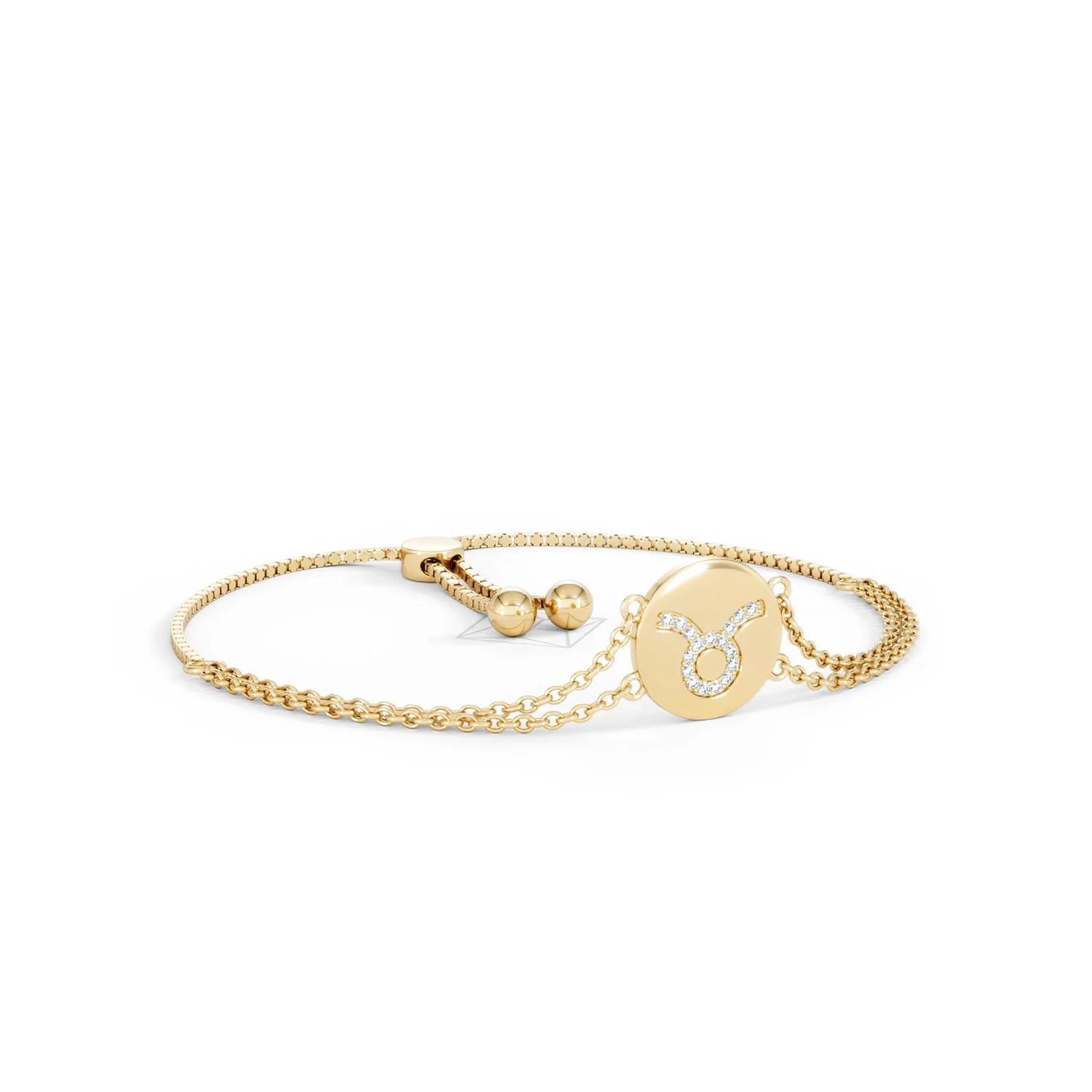 Astrology Taurus 0.07ct Lab Grown Diamond Adjustable Medallion Bracelet 18K Gold Vermeil - Image 15