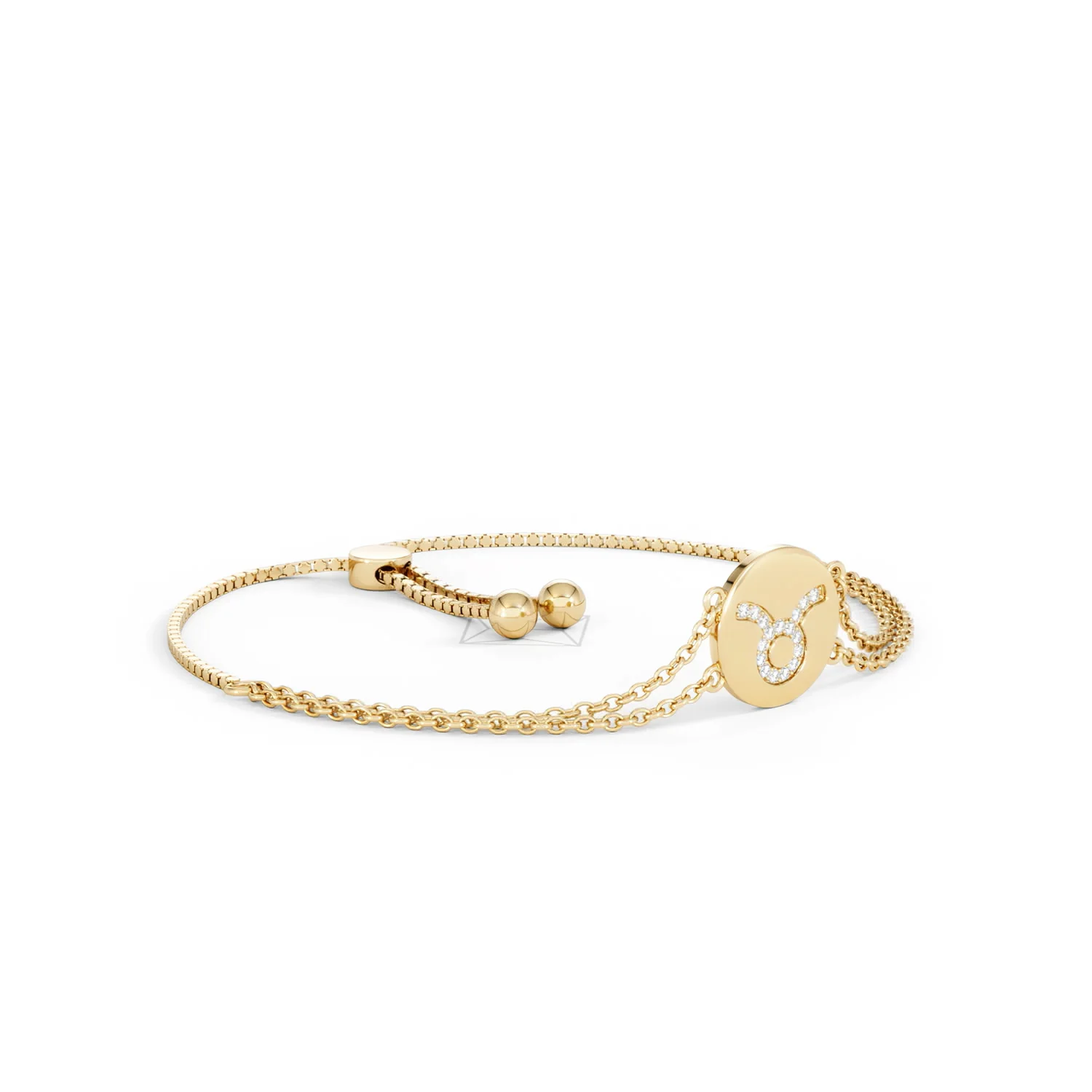 Astrology Taurus 0.07ct Lab Grown Diamond Adjustable Medallion Bracelet 18K Gold Vermeil - Image 18