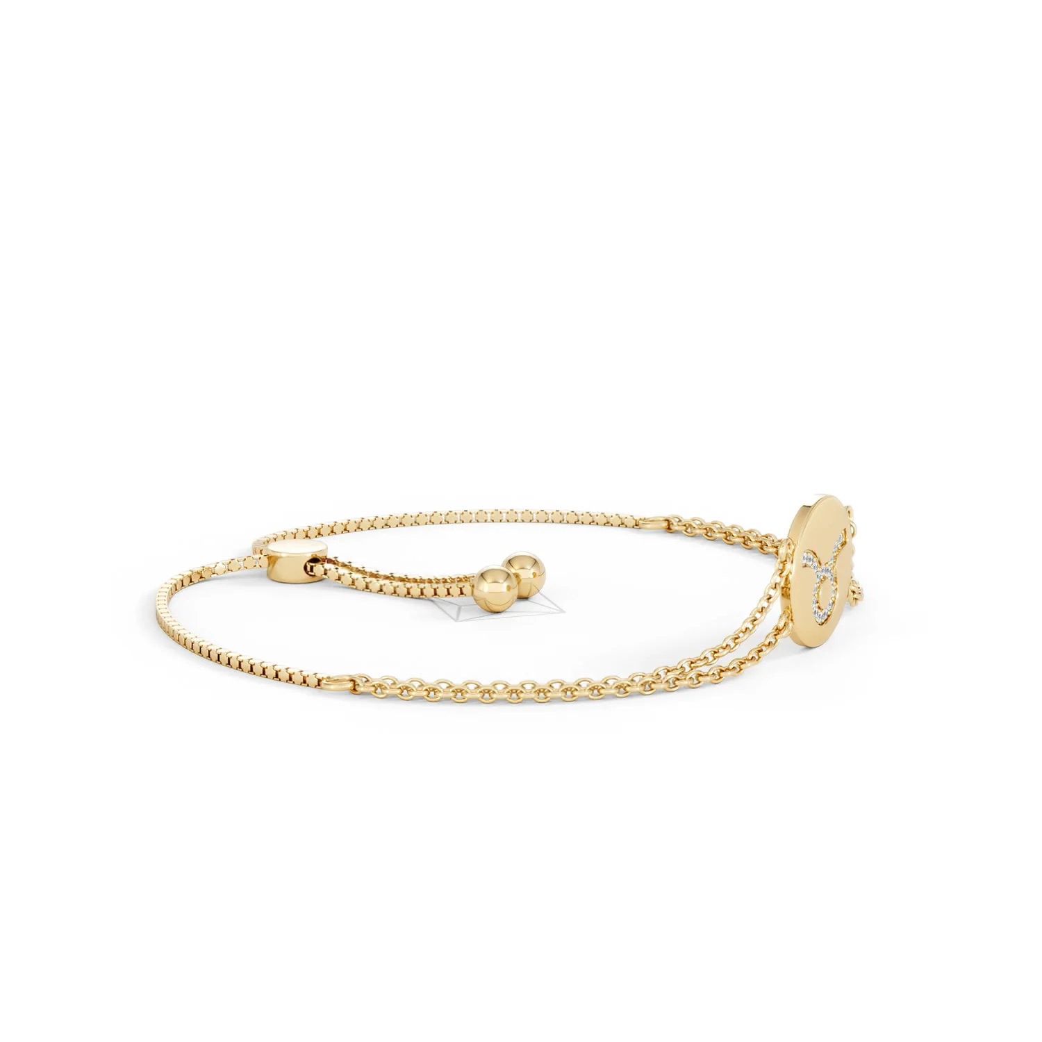 Astrology Taurus 0.07ct Lab Grown Diamond Adjustable Medallion Bracelet 18K Gold Vermeil - Image 23