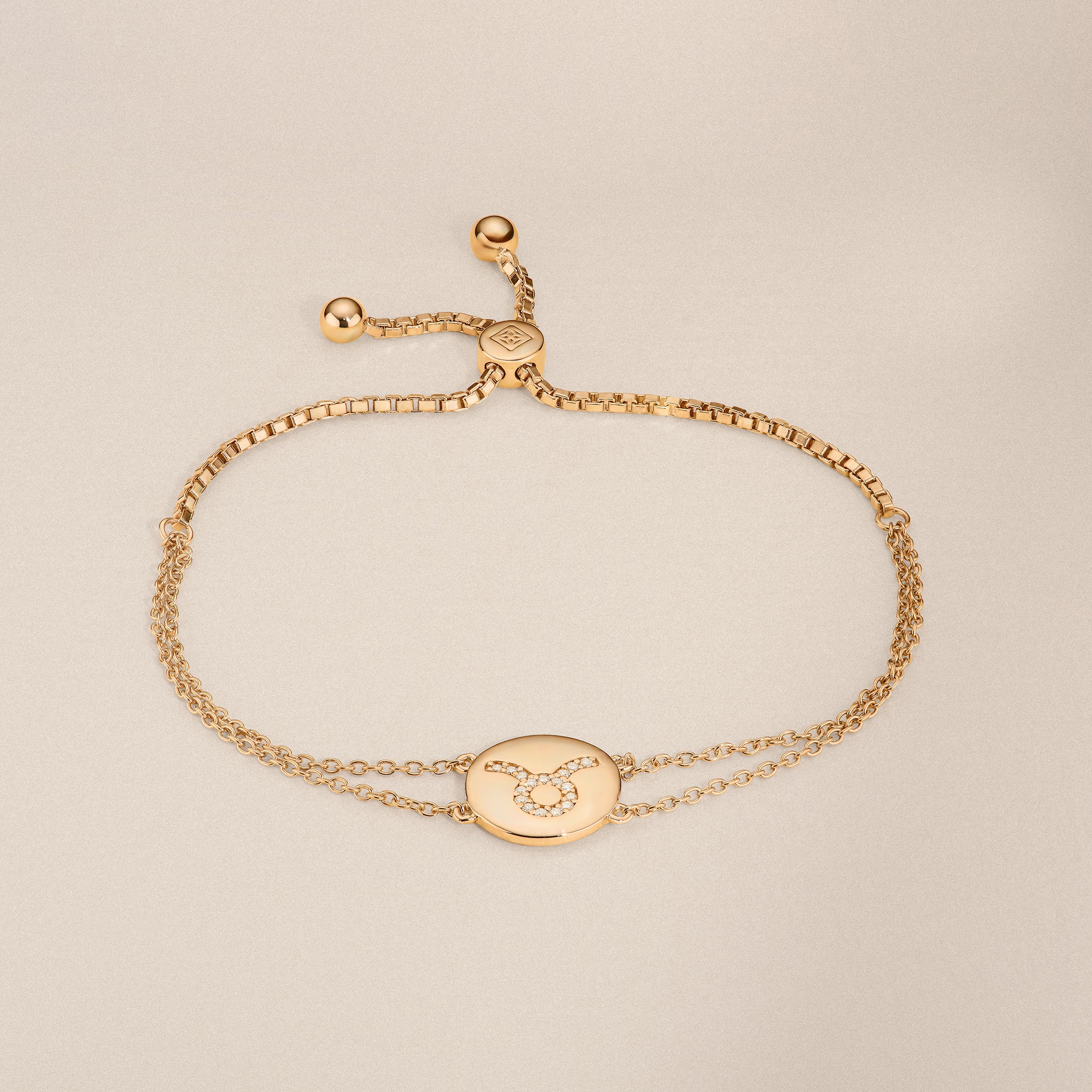 Astrology Taurus 0.07ct Lab Grown Diamond Adjustable Medallion Bracelet 18K Gold Vermeil - Image 6