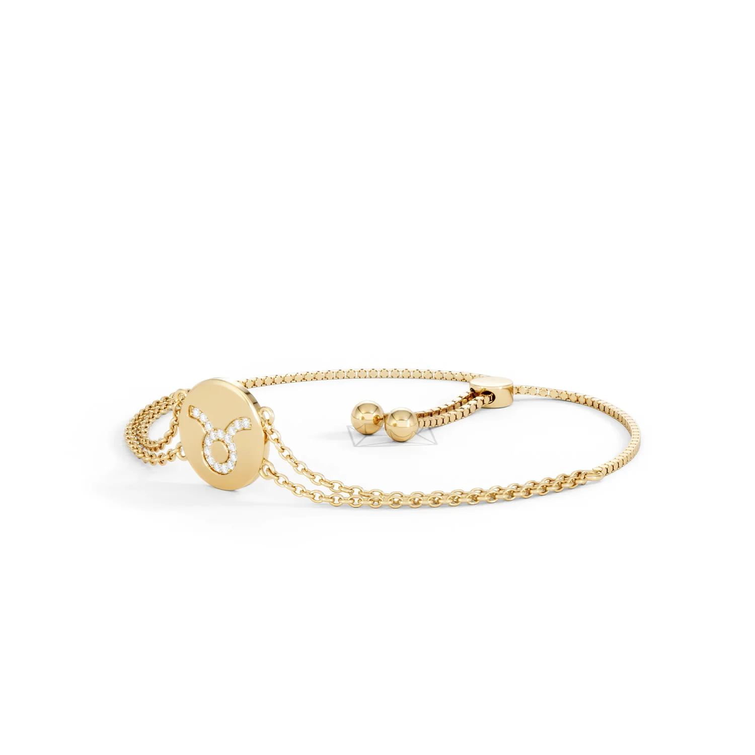 Astrology Taurus 0.07ct Lab Grown Diamond Adjustable Medallion Bracelet 18K Gold Vermeil - Image 80