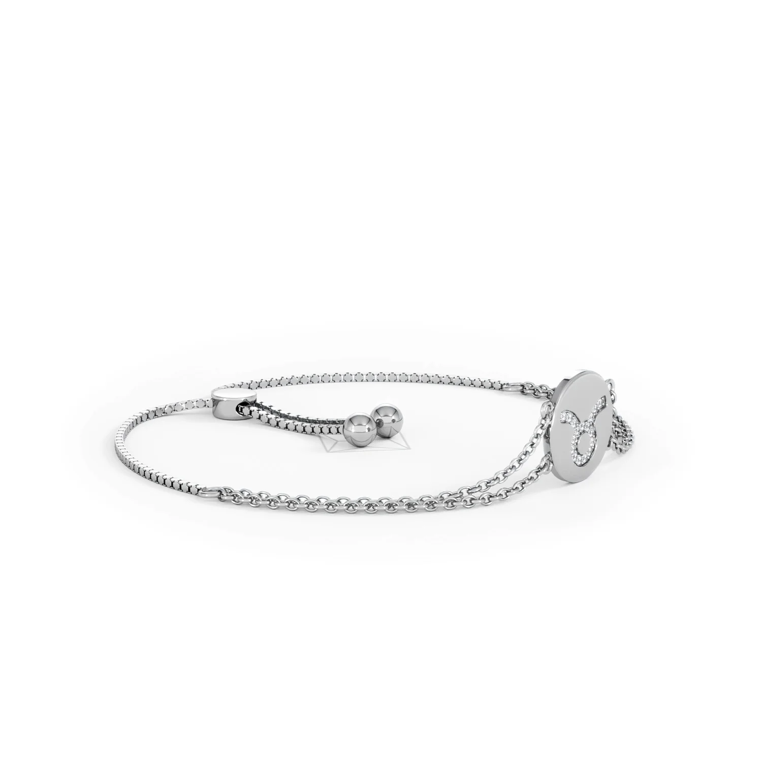 Astrology Taurus 0.07ct Lab Grown Diamond Adjustable Medallion Bracelet Sterling Silver - Image 21