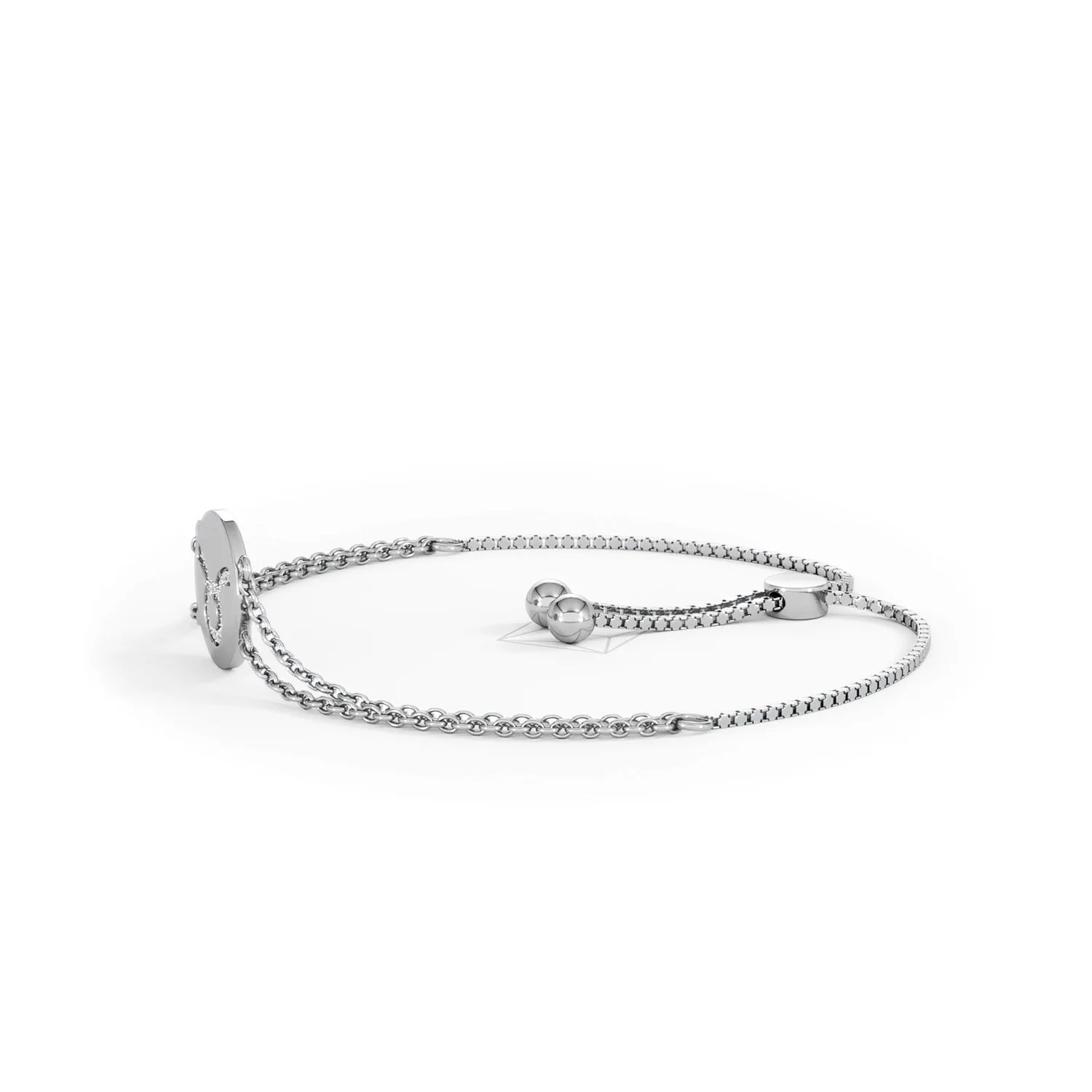 Astrology Taurus 0.07ct Lab Grown Diamond Adjustable Medallion Bracelet Sterling Silver - Image 73