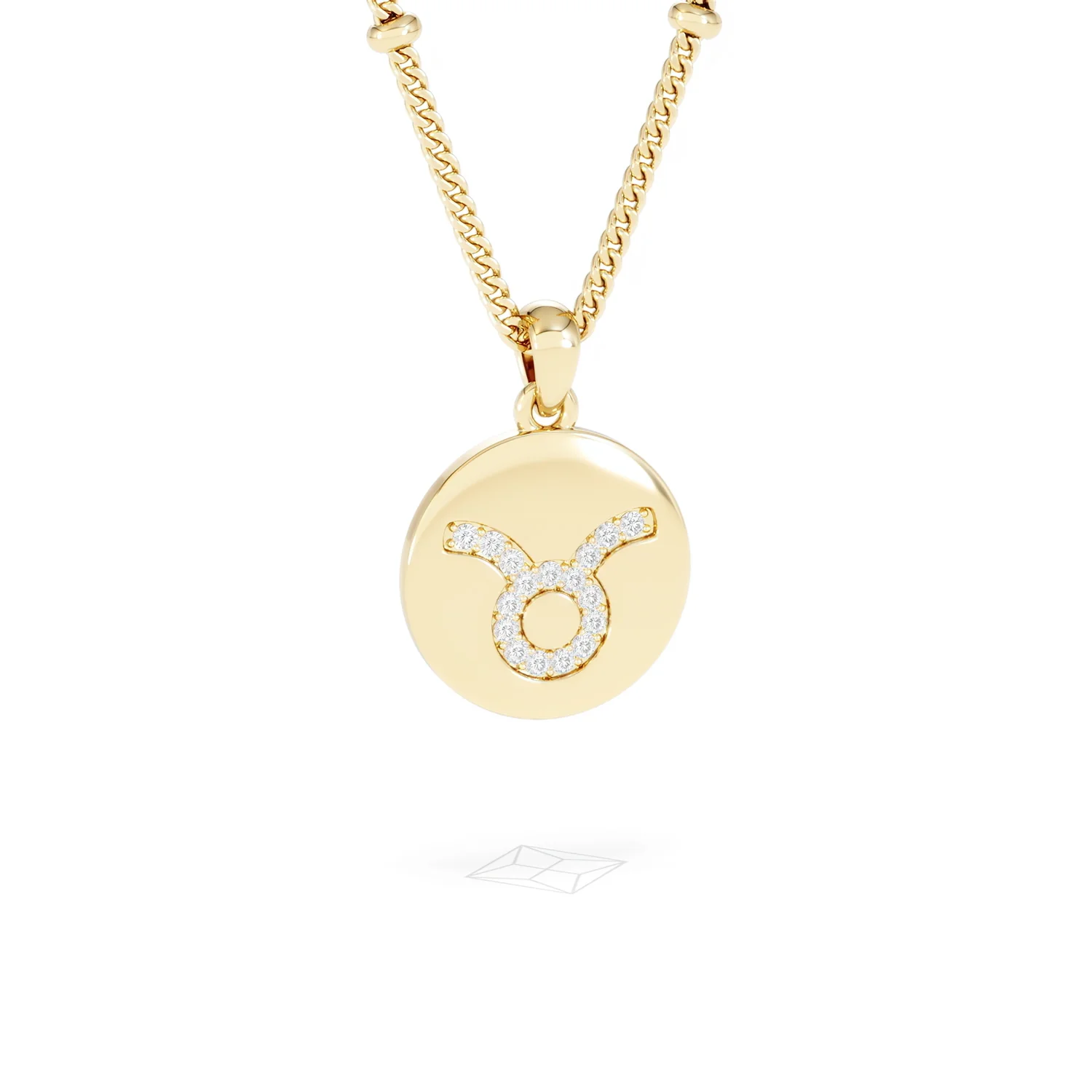 Astrology Taurus 0.07ct Lab Grown Diamond Medallion Pendant Necklace in 18K Gold Vermeil - Image 13