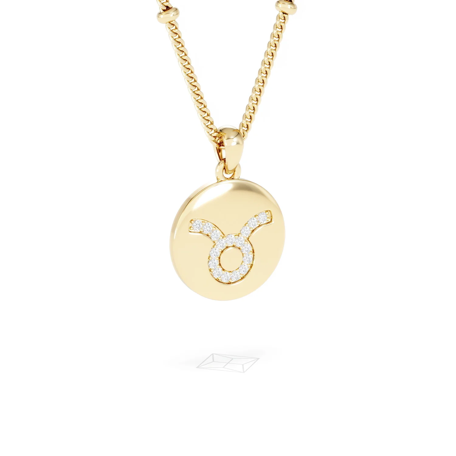 Astrology Taurus 0.07ct Lab Grown Diamond Medallion Pendant Necklace in 18K Gold Vermeil - Image 15