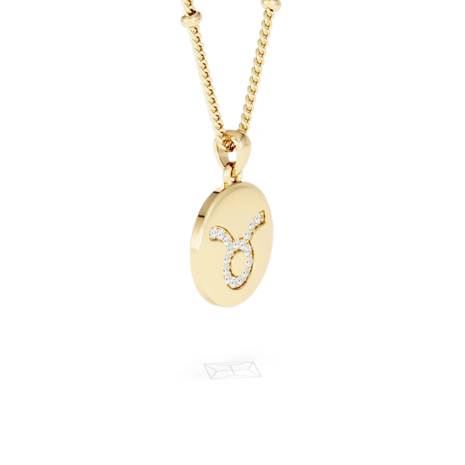 Astrology Taurus 0.07ct Lab Grown Diamond Medallion Pendant Necklace in 18K Gold Vermeil - Image 21