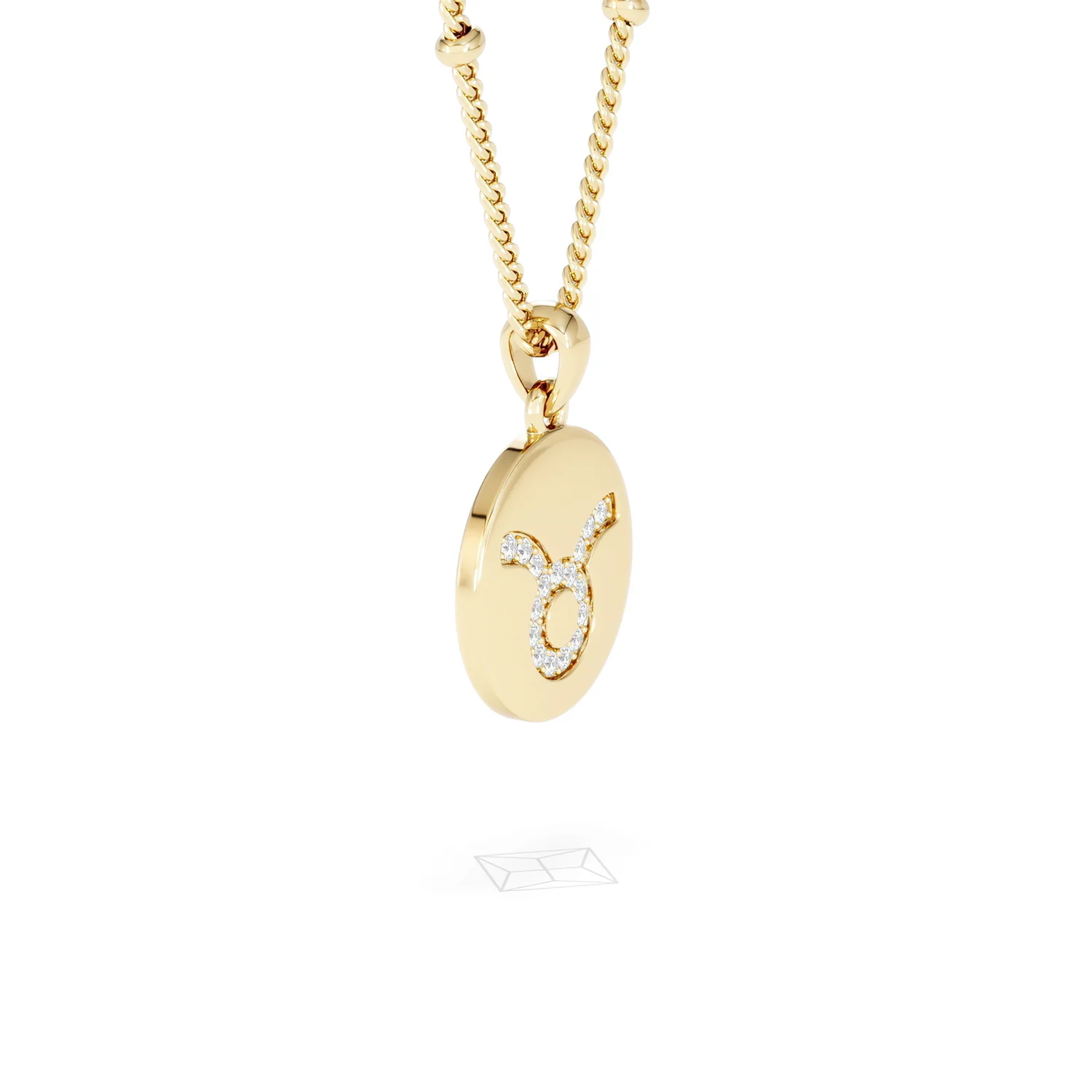 Astrology Taurus 0.07ct Lab Grown Diamond Medallion Pendant Necklace in 18K Gold Vermeil - Image 22