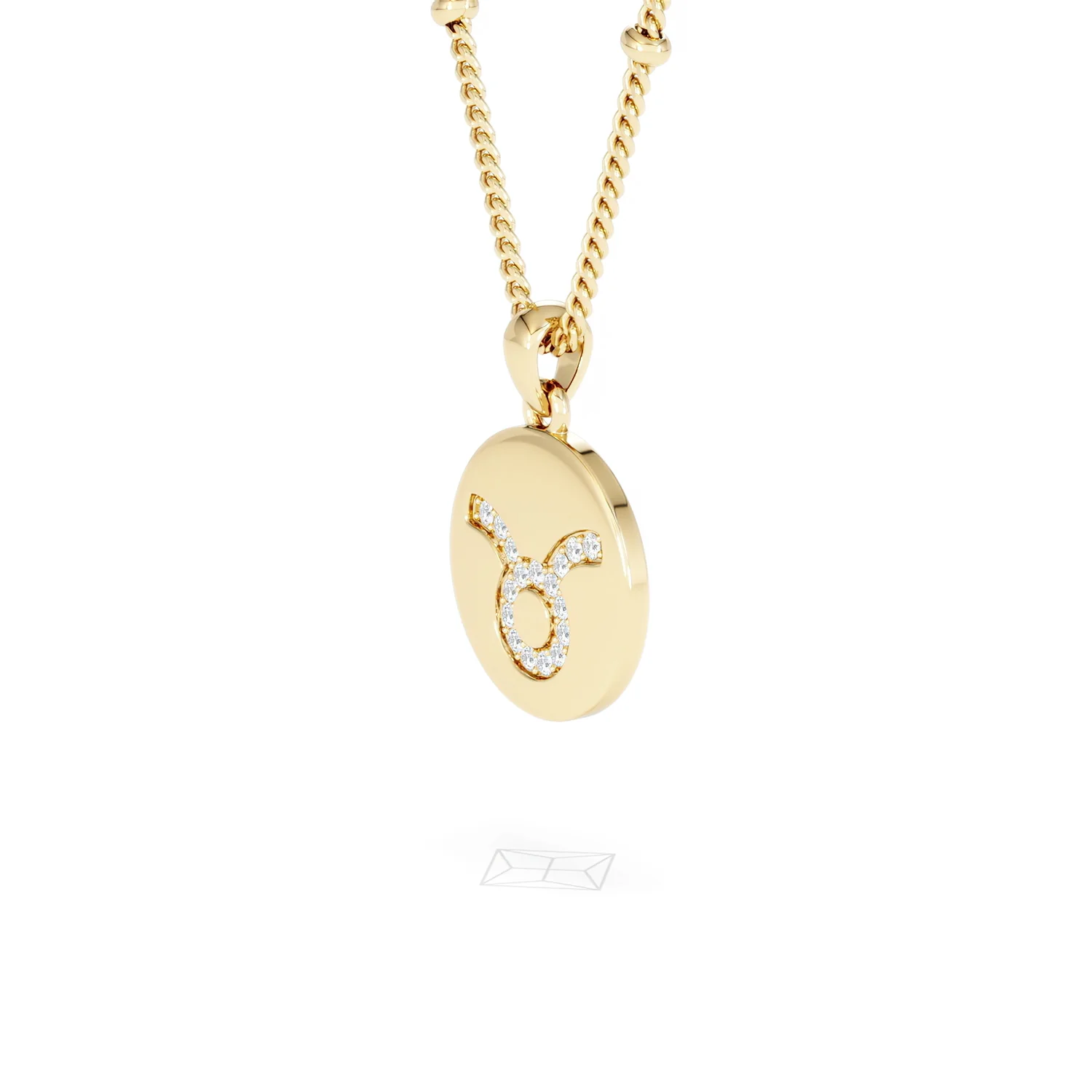 Astrology Taurus 0.07ct Lab Grown Diamond Medallion Pendant Necklace in 18K Gold Vermeil - Image 77