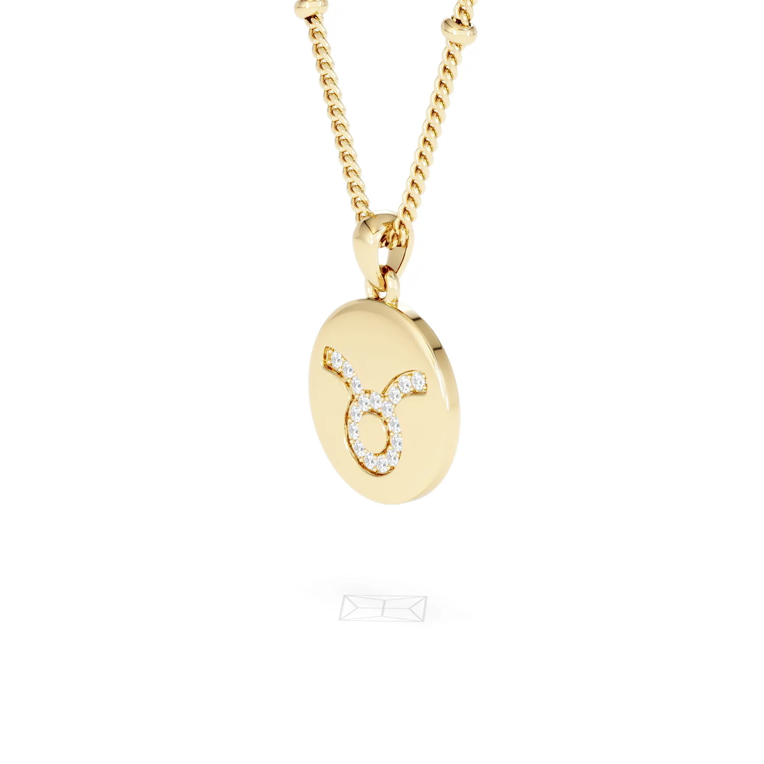 Astrology Taurus 0.07ct Lab Grown Diamond Medallion Pendant Necklace in 18K Gold Vermeil - Image 78