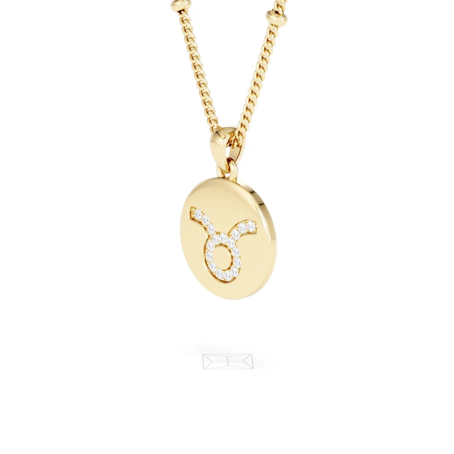 Astrology Taurus 0.07ct Lab Grown Diamond Medallion Pendant Necklace in 18K Gold Vermeil - Image 79