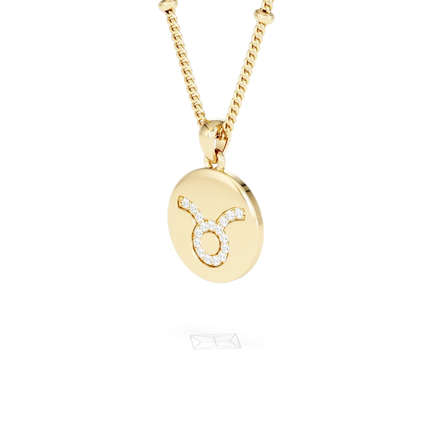 Astrology Taurus 0.07ct Lab Grown Diamond Medallion Pendant Necklace in 18K Gold Vermeil - Image 80