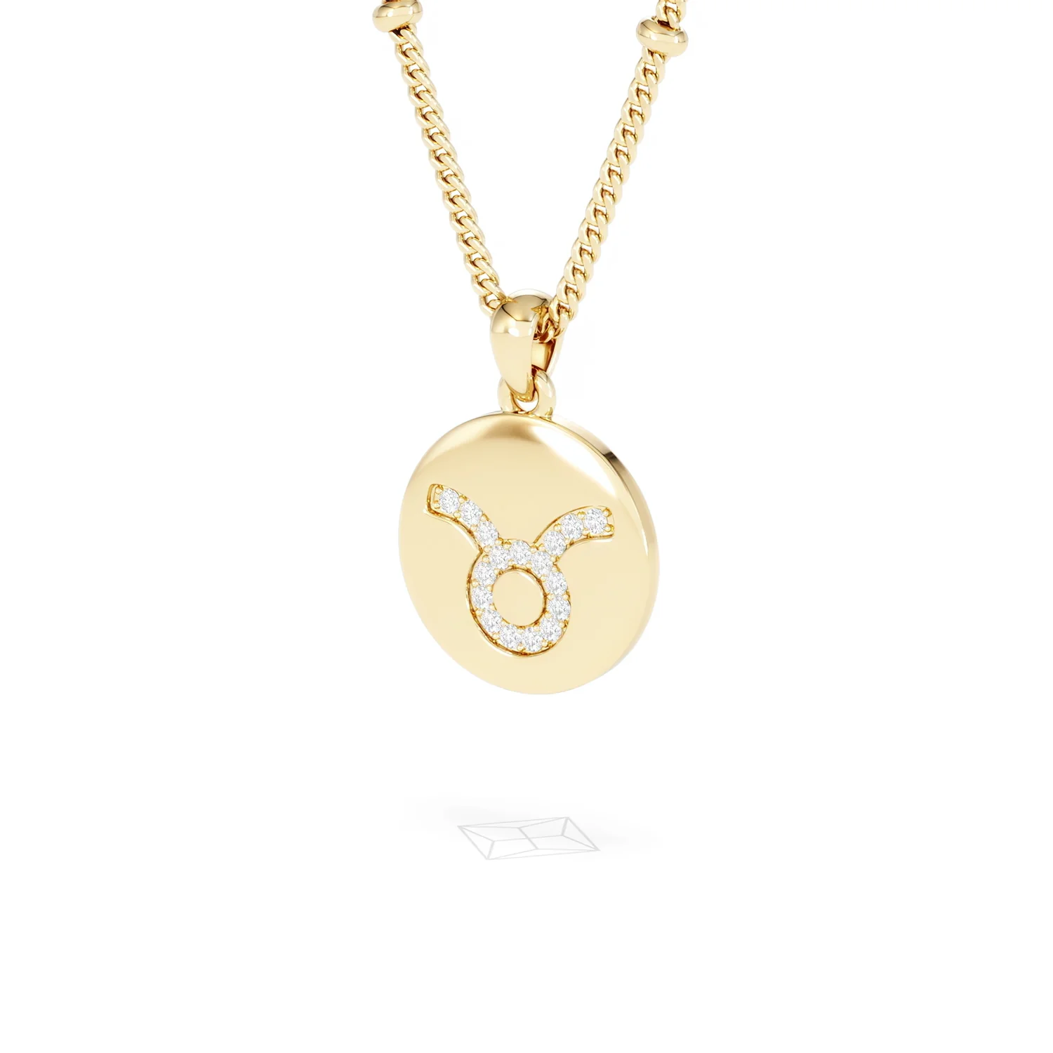 Astrology Taurus 0.07ct Lab Grown Diamond Medallion Pendant Necklace in 18K Gold Vermeil - Image 82