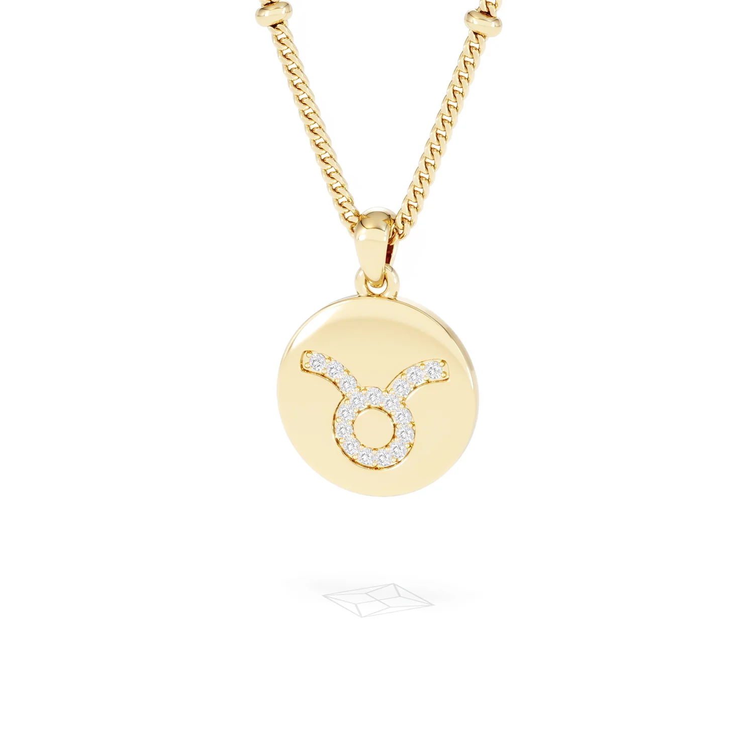 Astrology Taurus 0.07ct Lab Grown Diamond Medallion Pendant Necklace in 18K Gold Vermeil - Image 85