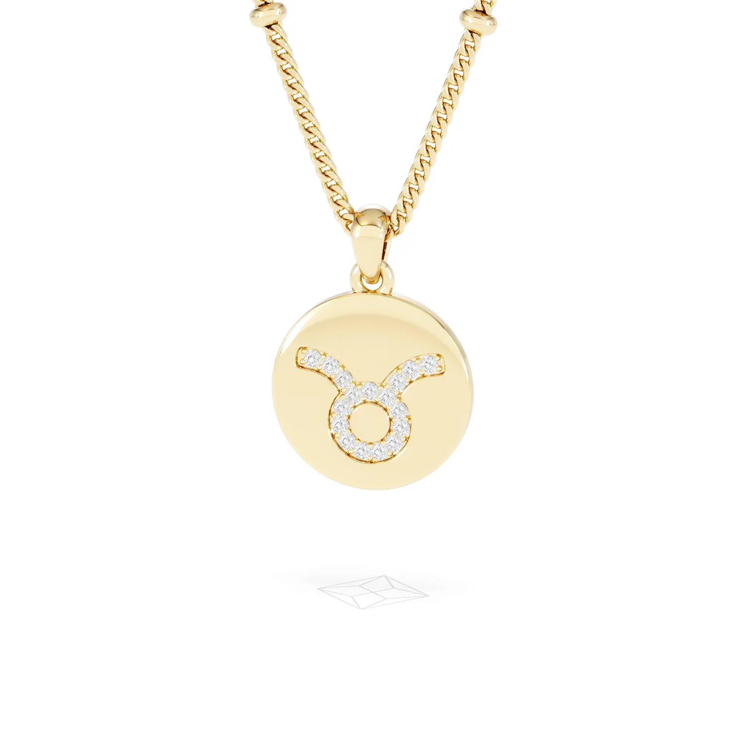 Astrology Taurus 0.07ct Lab Grown Diamond Medallion Pendant Necklace in 18K Gold Vermeil - Image 86