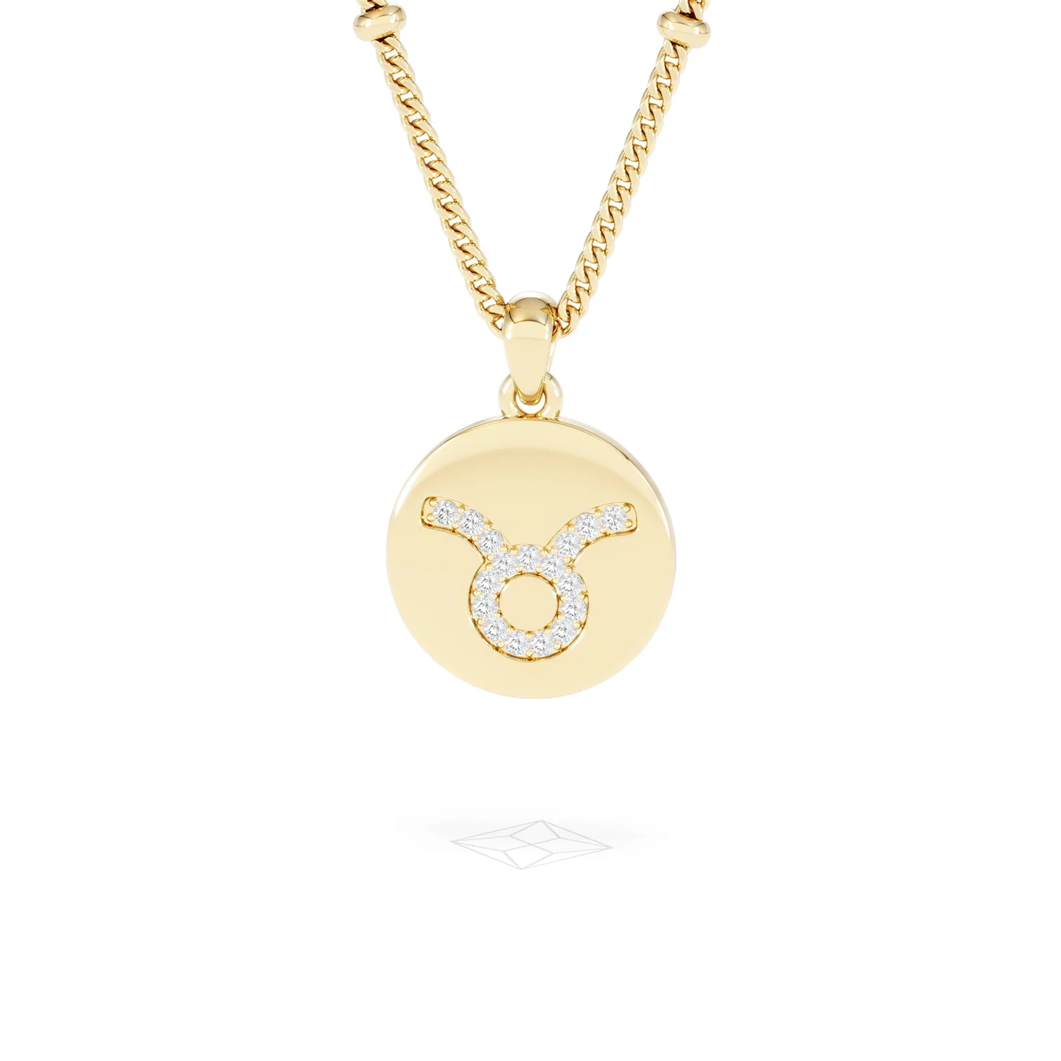 Astrology Taurus 0.07ct Lab Grown Diamond Medallion Pendant Necklace in 18K Gold Vermeil - Image 87