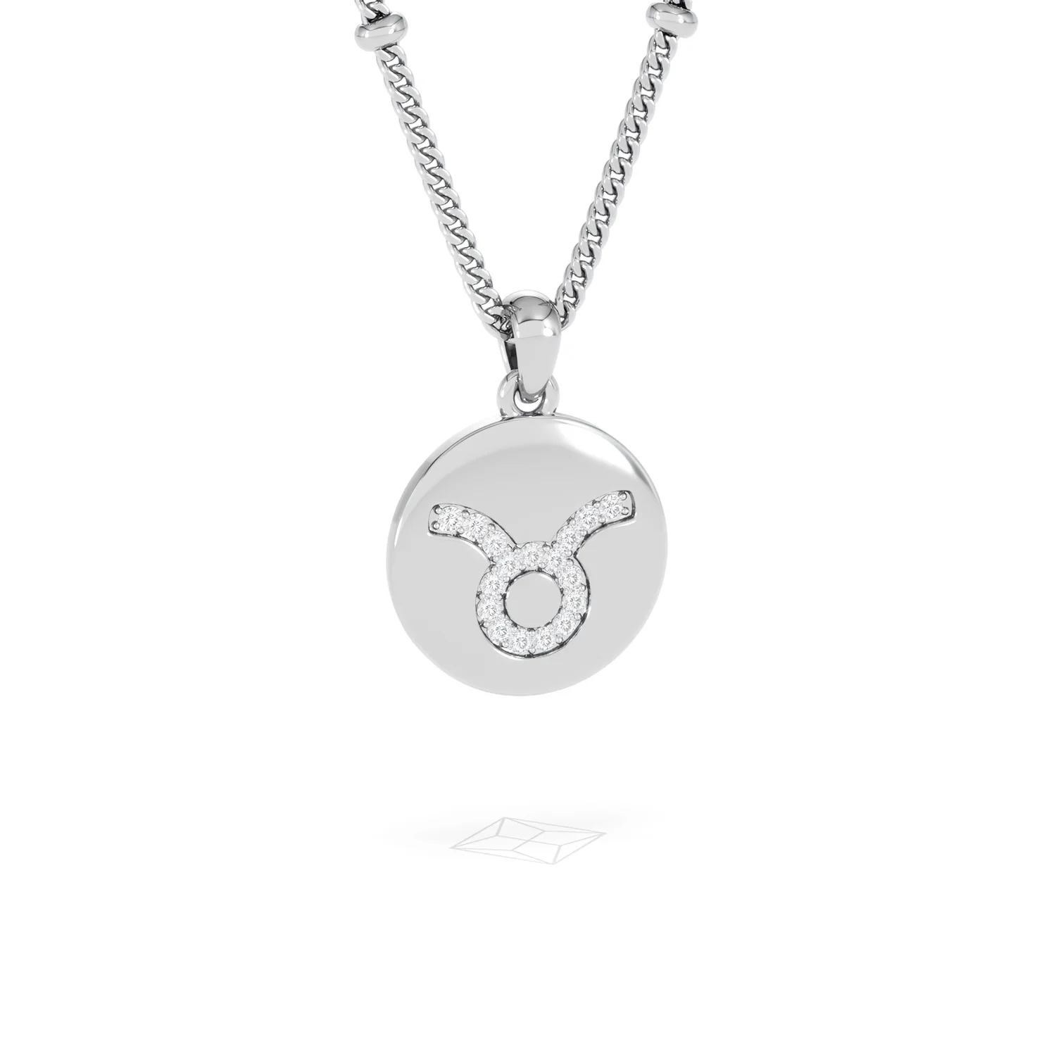Astrology Taurus 0.07ct Lab Grown Diamond Medallion Pendant Necklace in Sterling Silver - Image 13