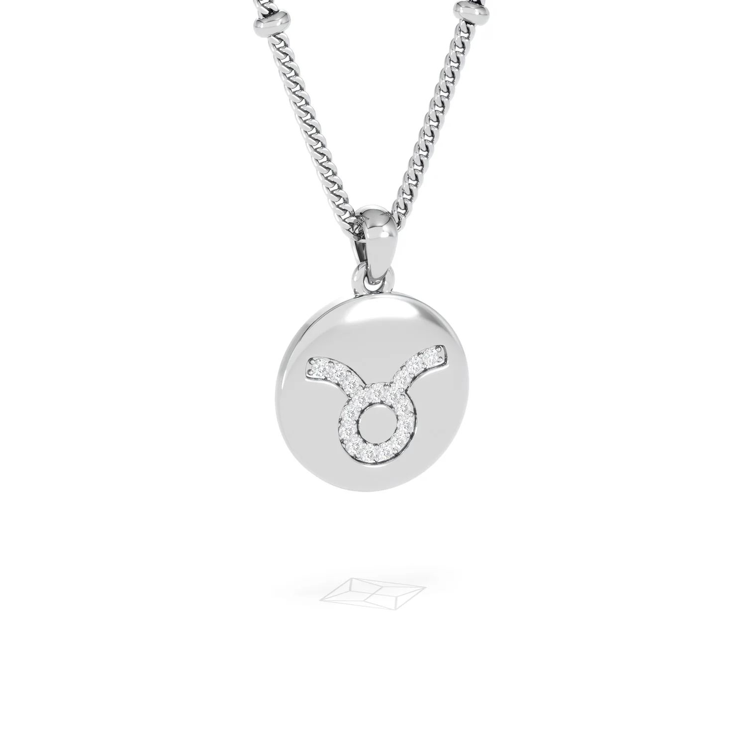 Astrology Taurus 0.07ct Lab Grown Diamond Medallion Pendant Necklace in Sterling Silver - Image 14