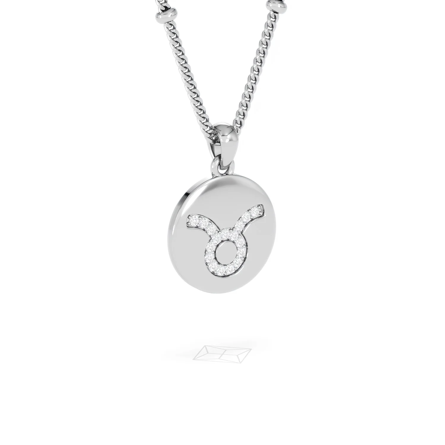 Astrology Taurus 0.07ct Lab Grown Diamond Medallion Pendant Necklace in Sterling Silver - Image 16