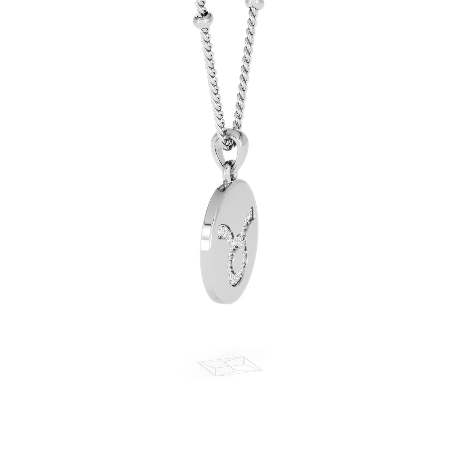 Astrology Taurus 0.07ct Lab Grown Diamond Medallion Pendant Necklace in Sterling Silver - Image 24