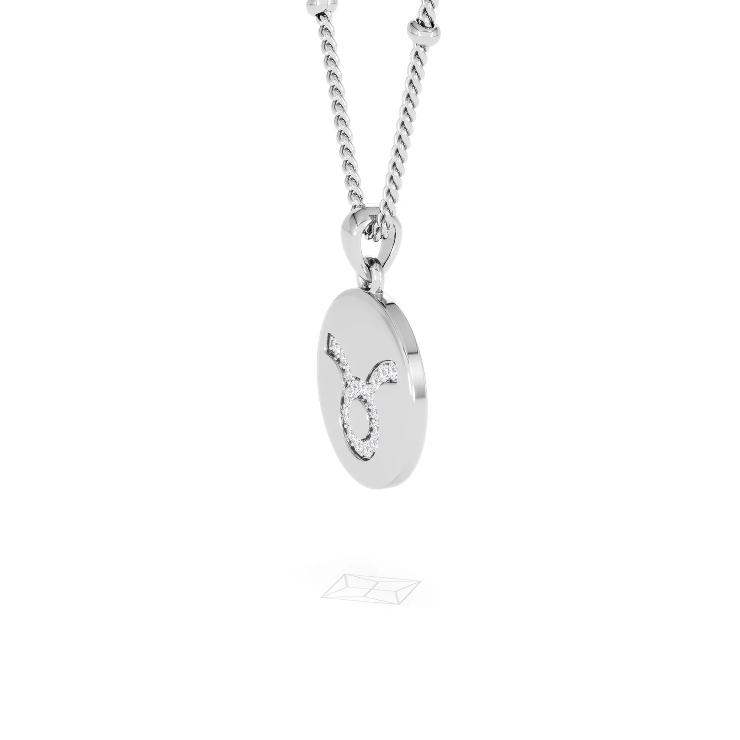 Astrology Taurus 0.07ct Lab Grown Diamond Medallion Pendant Necklace in Sterling Silver - Image 75