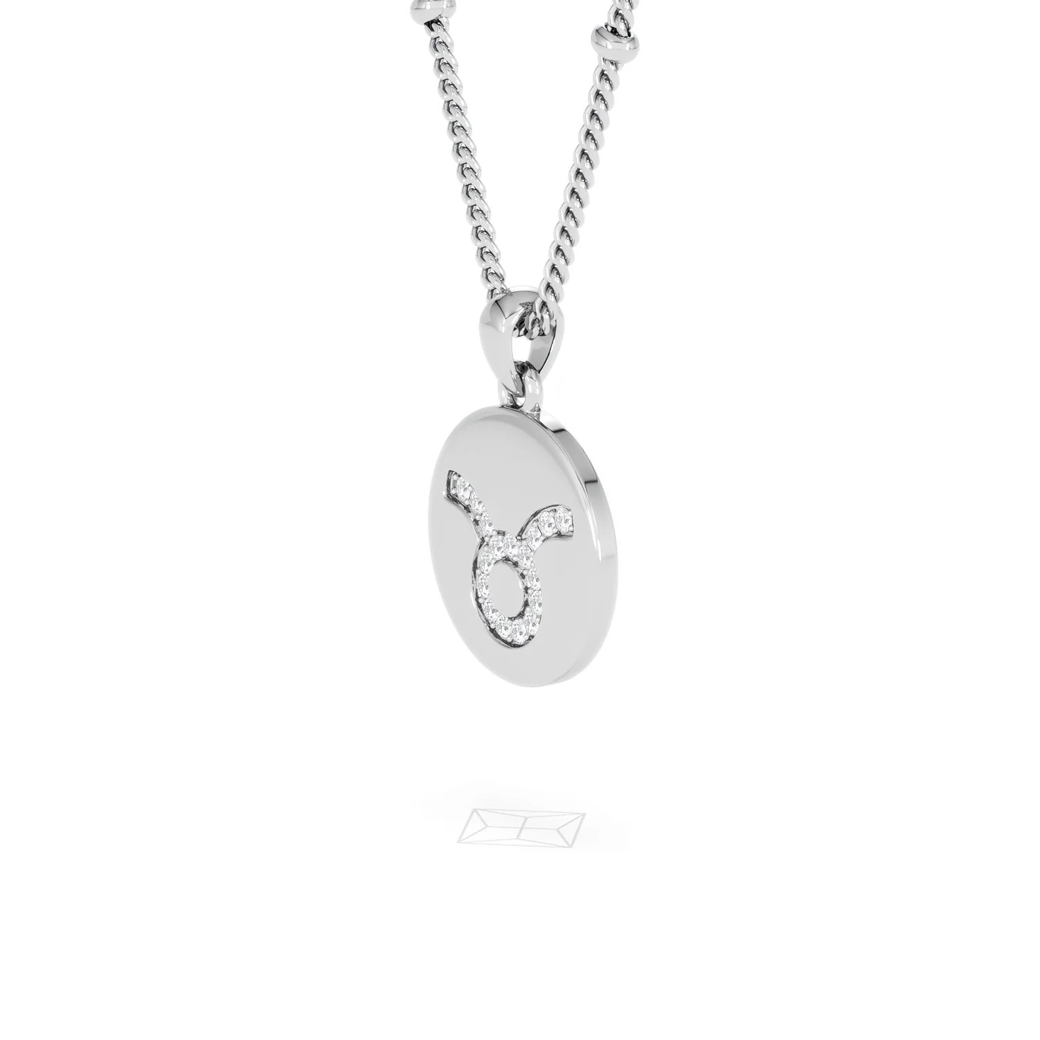 Astrology Taurus 0.07ct Lab Grown Diamond Medallion Pendant Necklace in Sterling Silver - Image 77