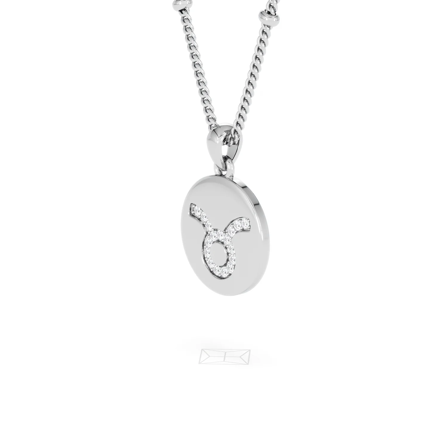Astrology Taurus 0.07ct Lab Grown Diamond Medallion Pendant Necklace in Sterling Silver - Image 78