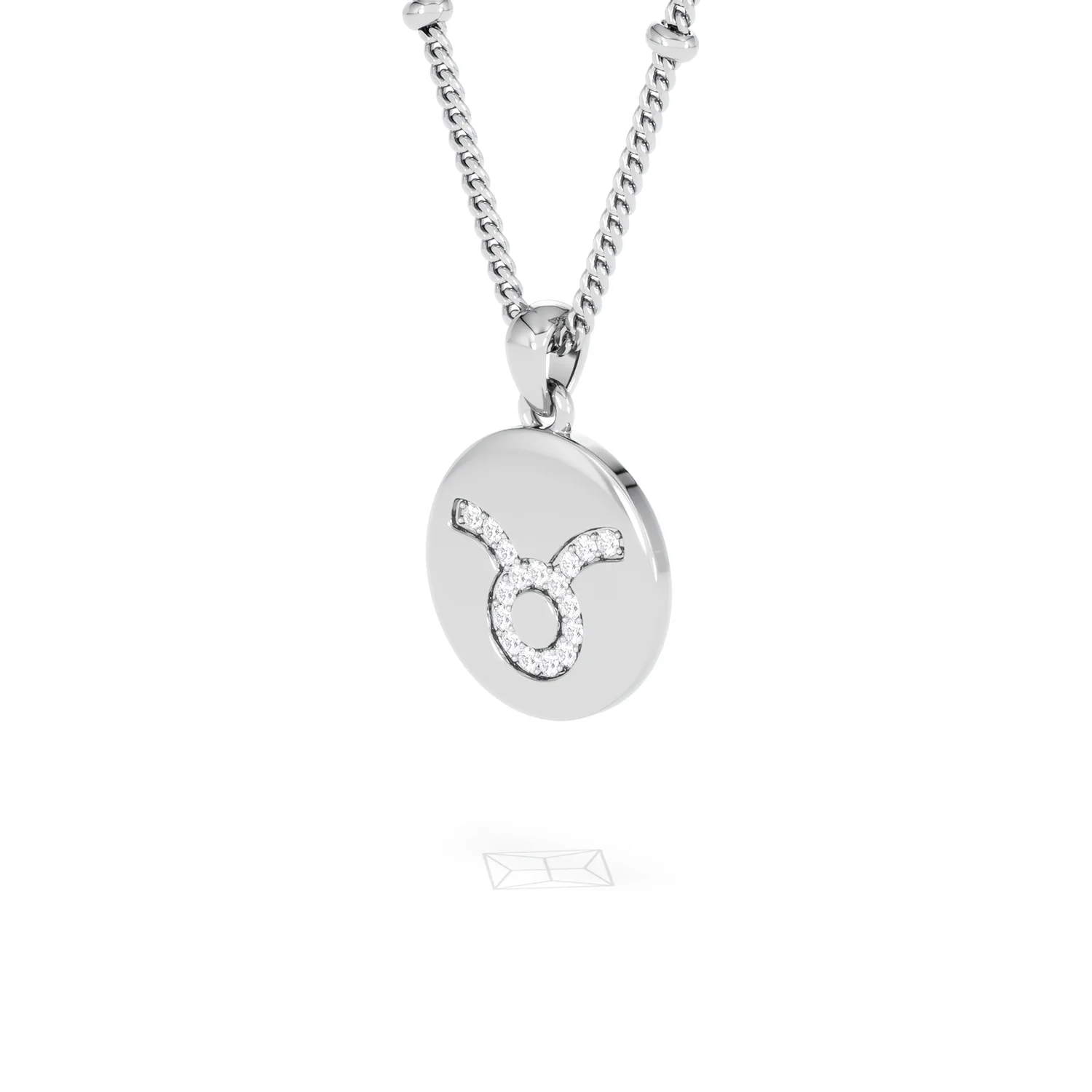 Astrology Taurus 0.07ct Lab Grown Diamond Medallion Pendant Necklace in Sterling Silver - Image 80
