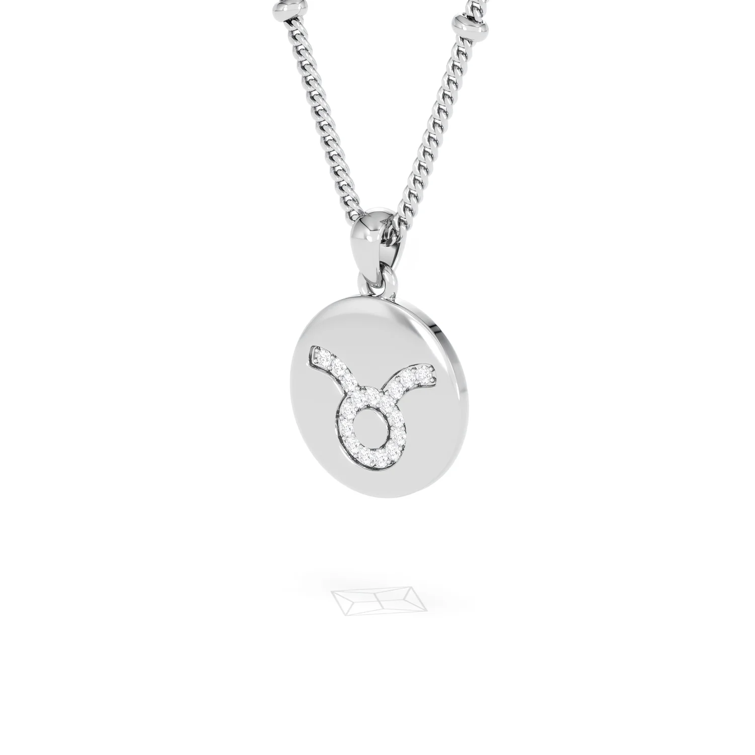 Astrology Taurus 0.07ct Lab Grown Diamond Medallion Pendant Necklace in Sterling Silver - Image 81