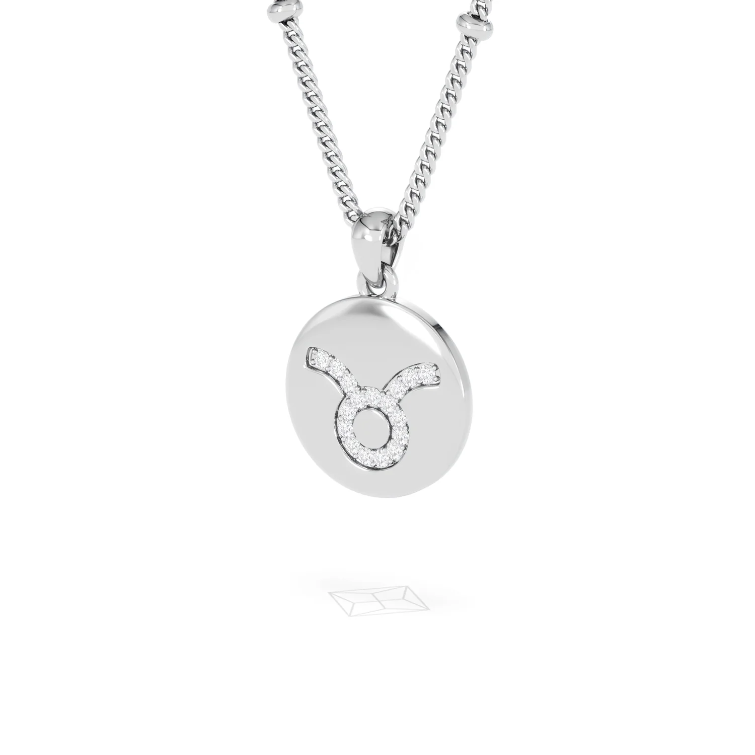 Astrology Taurus 0.07ct Lab Grown Diamond Medallion Pendant Necklace in Sterling Silver - Image 82