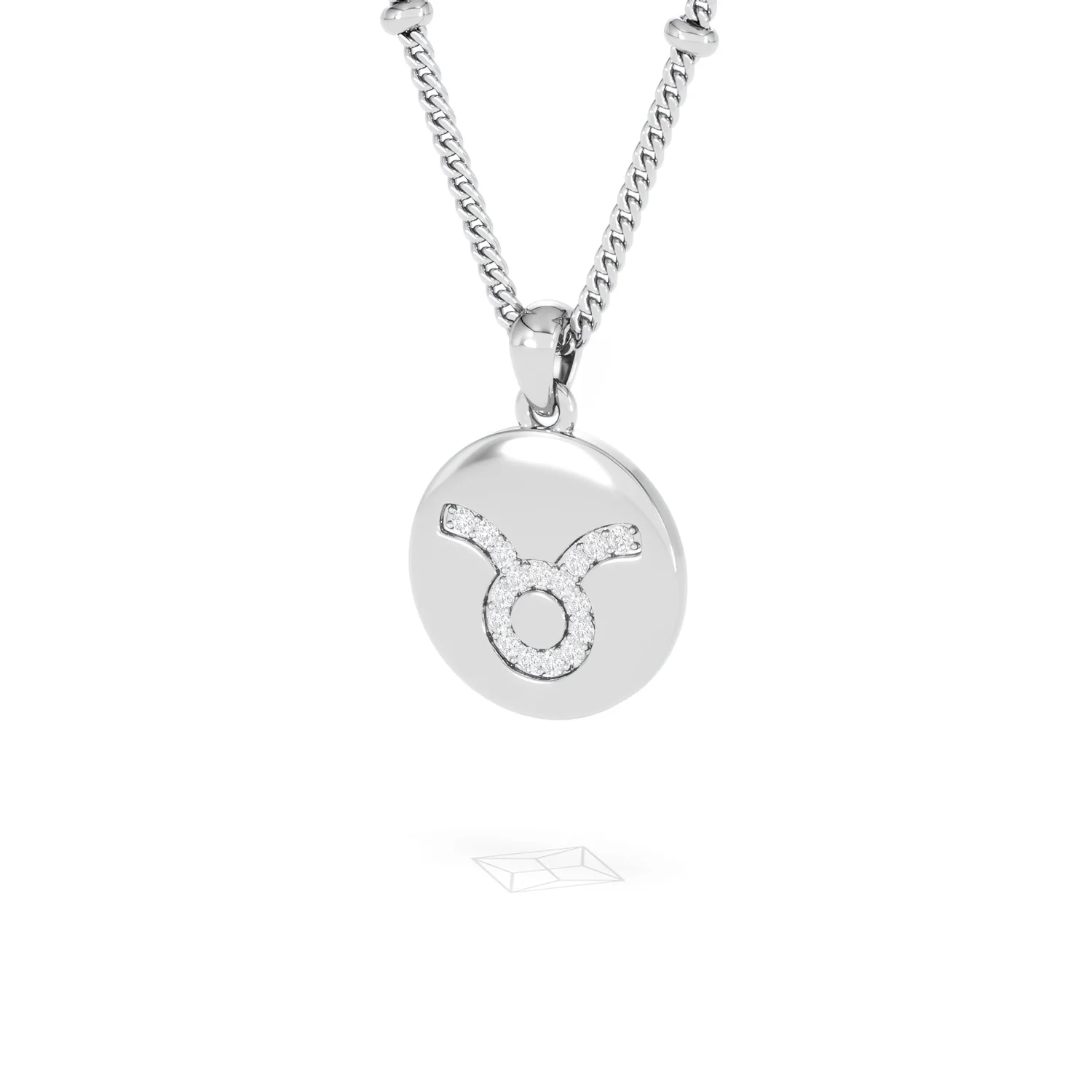 Astrology Taurus 0.07ct Lab Grown Diamond Medallion Pendant Necklace in Sterling Silver - Image 83