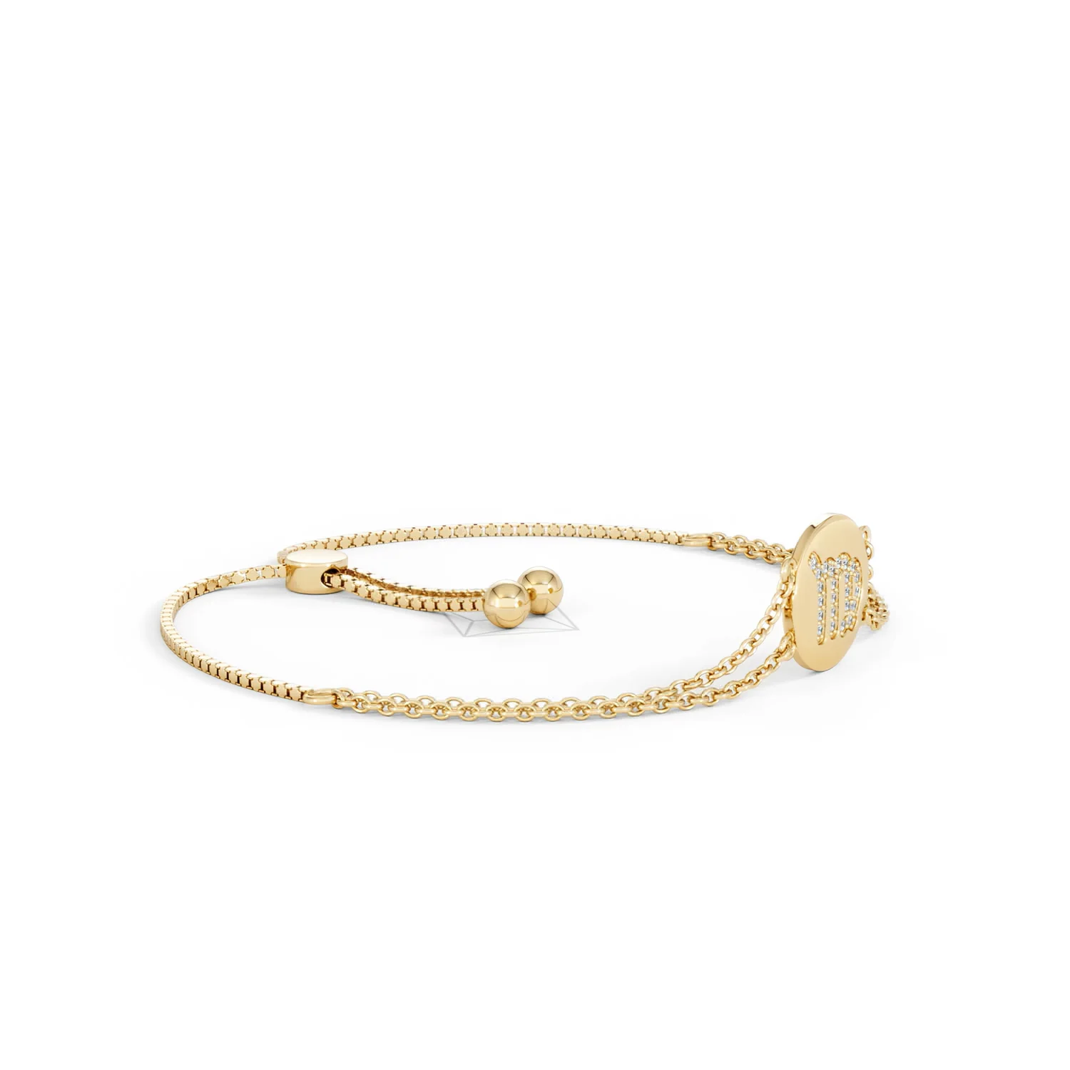Astrology Virgo 0.07ct Lab Grown Diamond Adjustable Medallion Bracelet 18K Gold Vermeil - Image 22