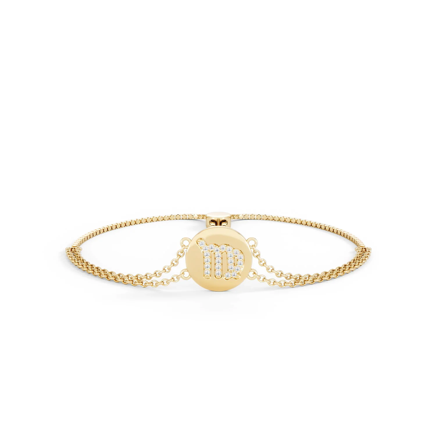 Astrology Virgo 0.07ct Lab Grown Diamond Adjustable Medallion Bracelet 18K Gold Vermeil - Image 9
