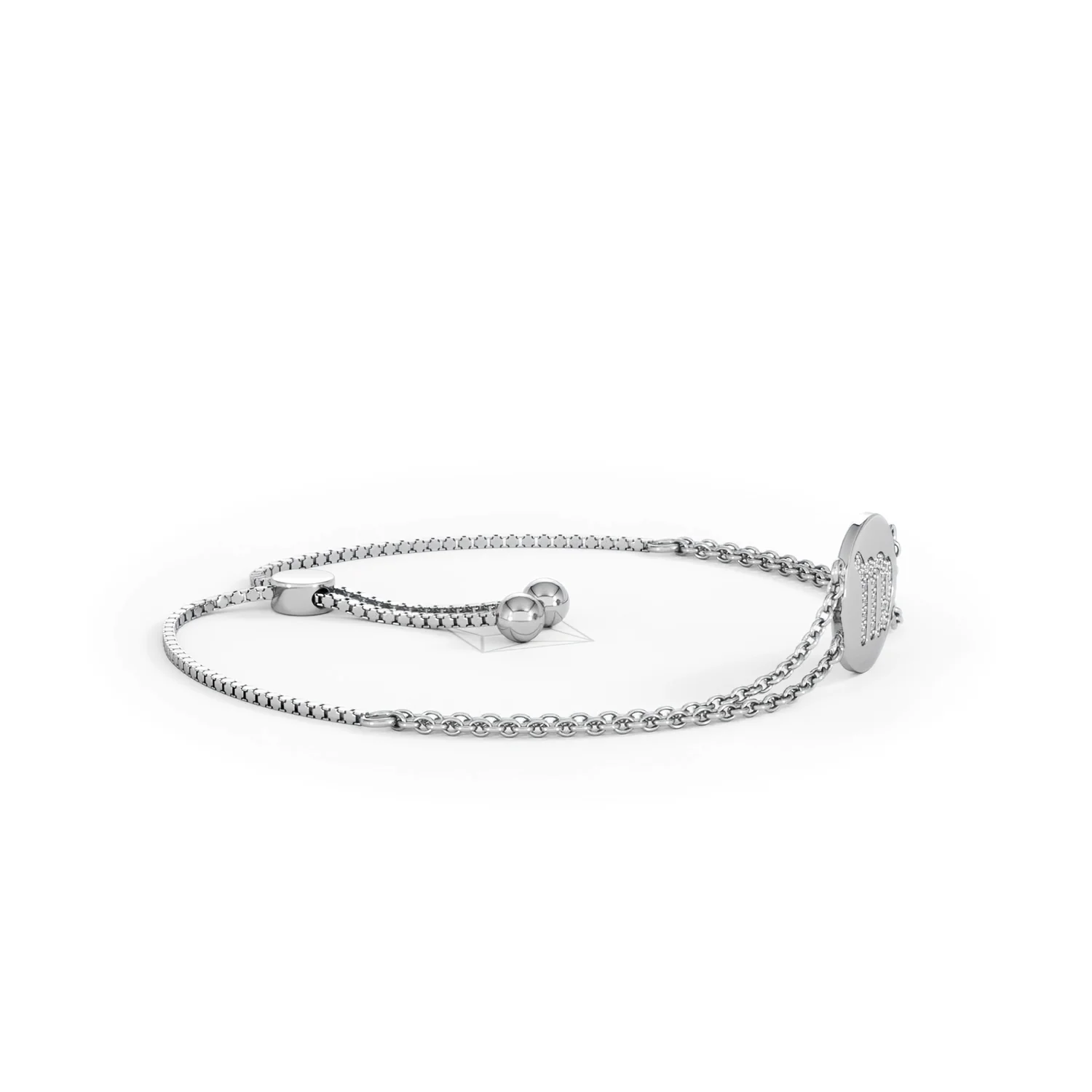 Astrology Virgo 0.07ct Lab Grown Diamond Adjustable Medallion Bracelet Sterling Silver - Image 24