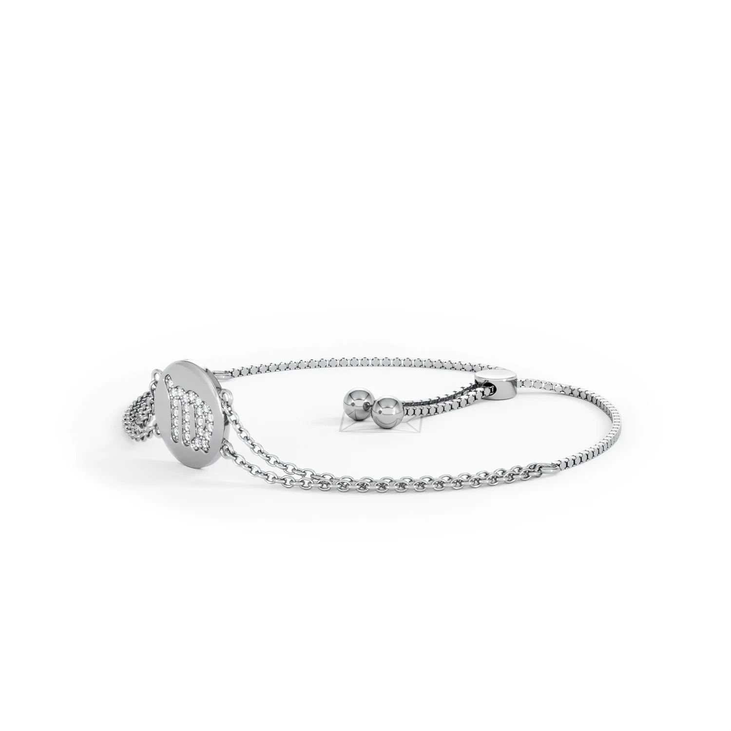 Astrology Virgo 0.07ct Lab Grown Diamond Adjustable Medallion Bracelet Sterling Silver - Image 78