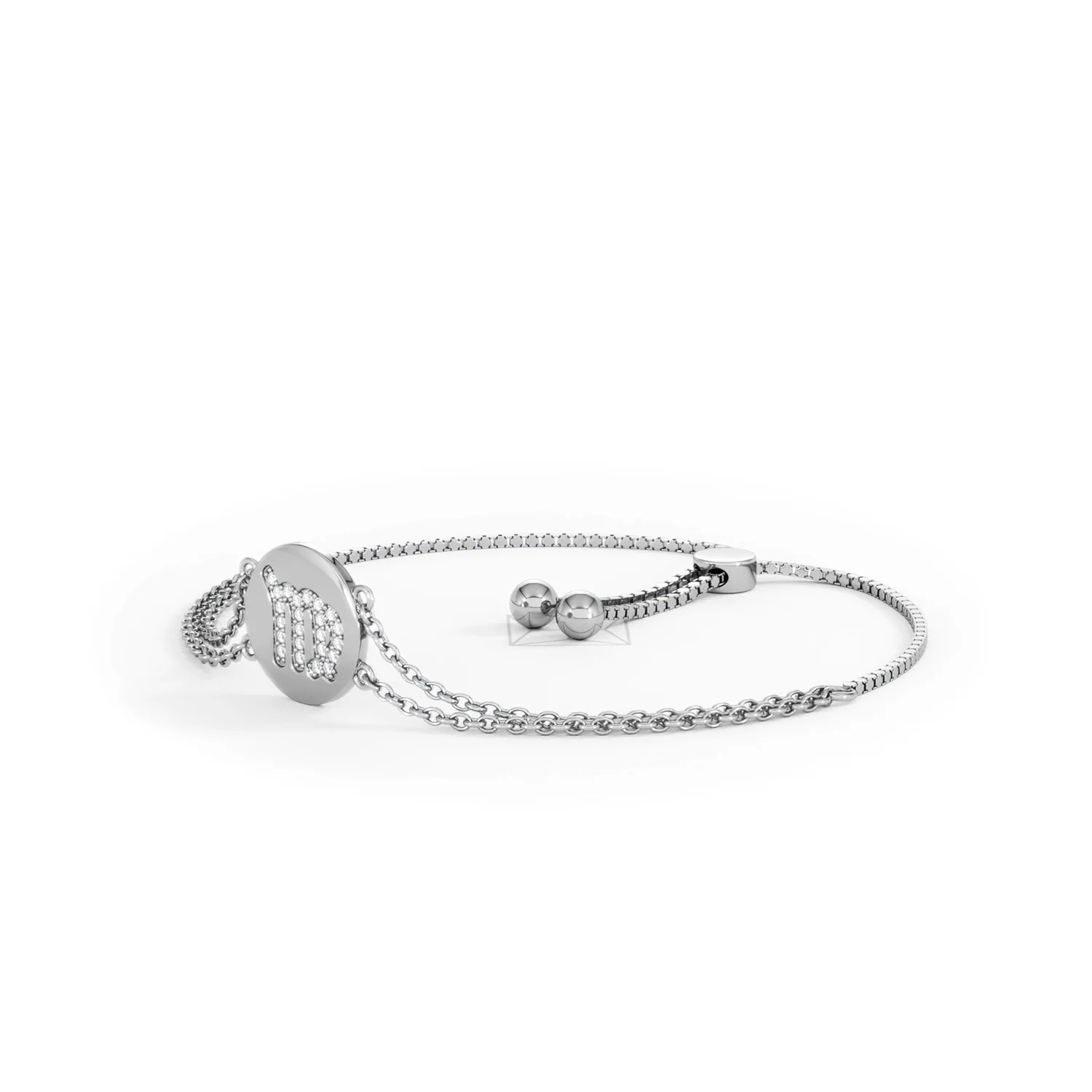 Astrology Virgo 0.07ct Lab Grown Diamond Adjustable Medallion Bracelet Sterling Silver - Image 79