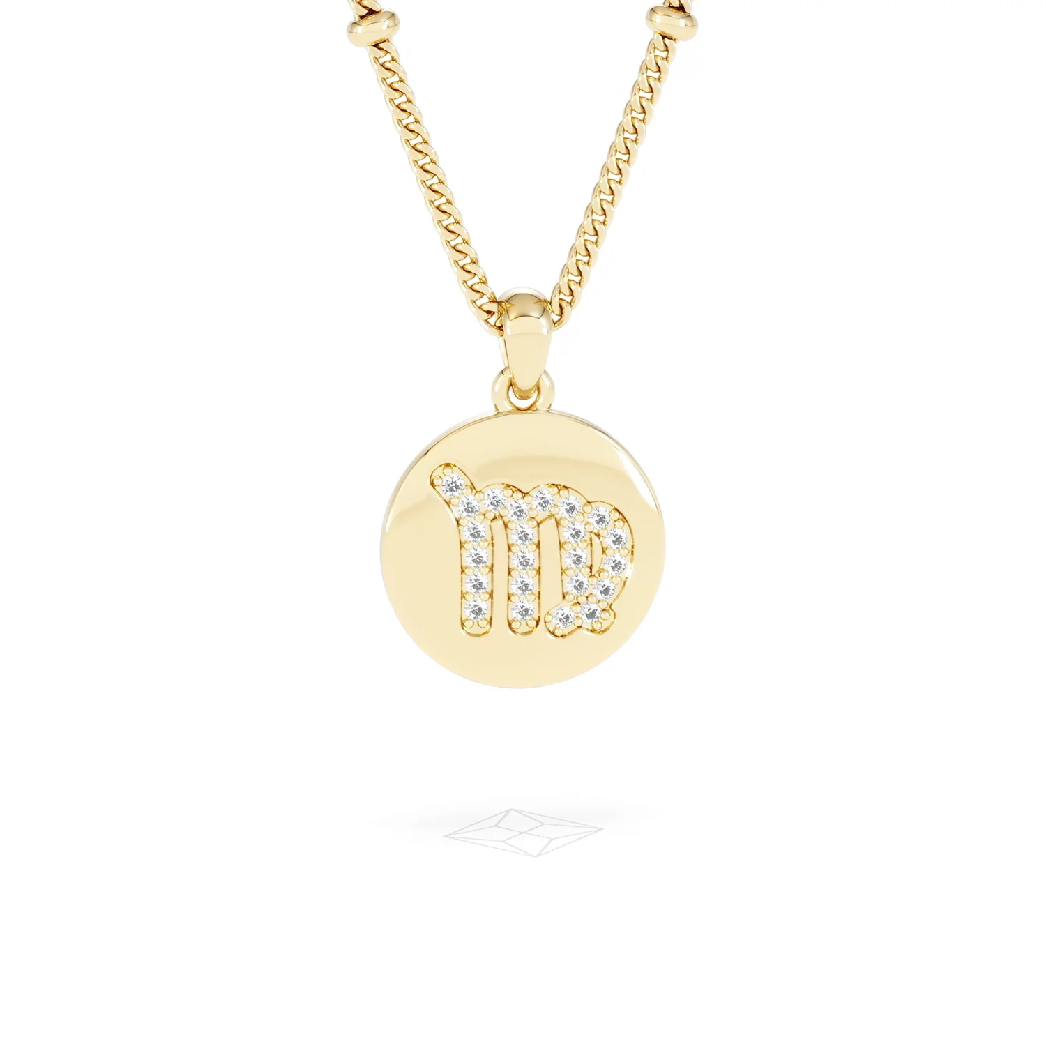 Astrology Virgo 0.07ct Lab Grown Diamond Medallion Pendant Necklace in 18K Gold Vermeil - Image 11