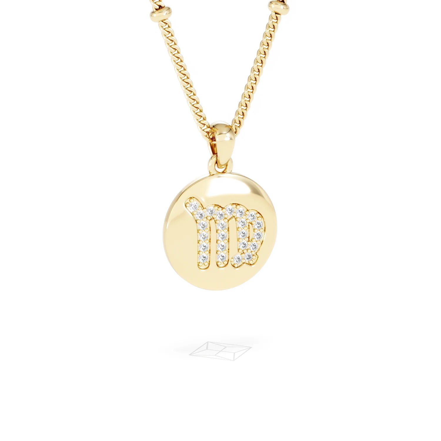 Astrology Virgo 0.07ct Lab Grown Diamond Medallion Pendant Necklace in 18K Gold Vermeil - Image 14