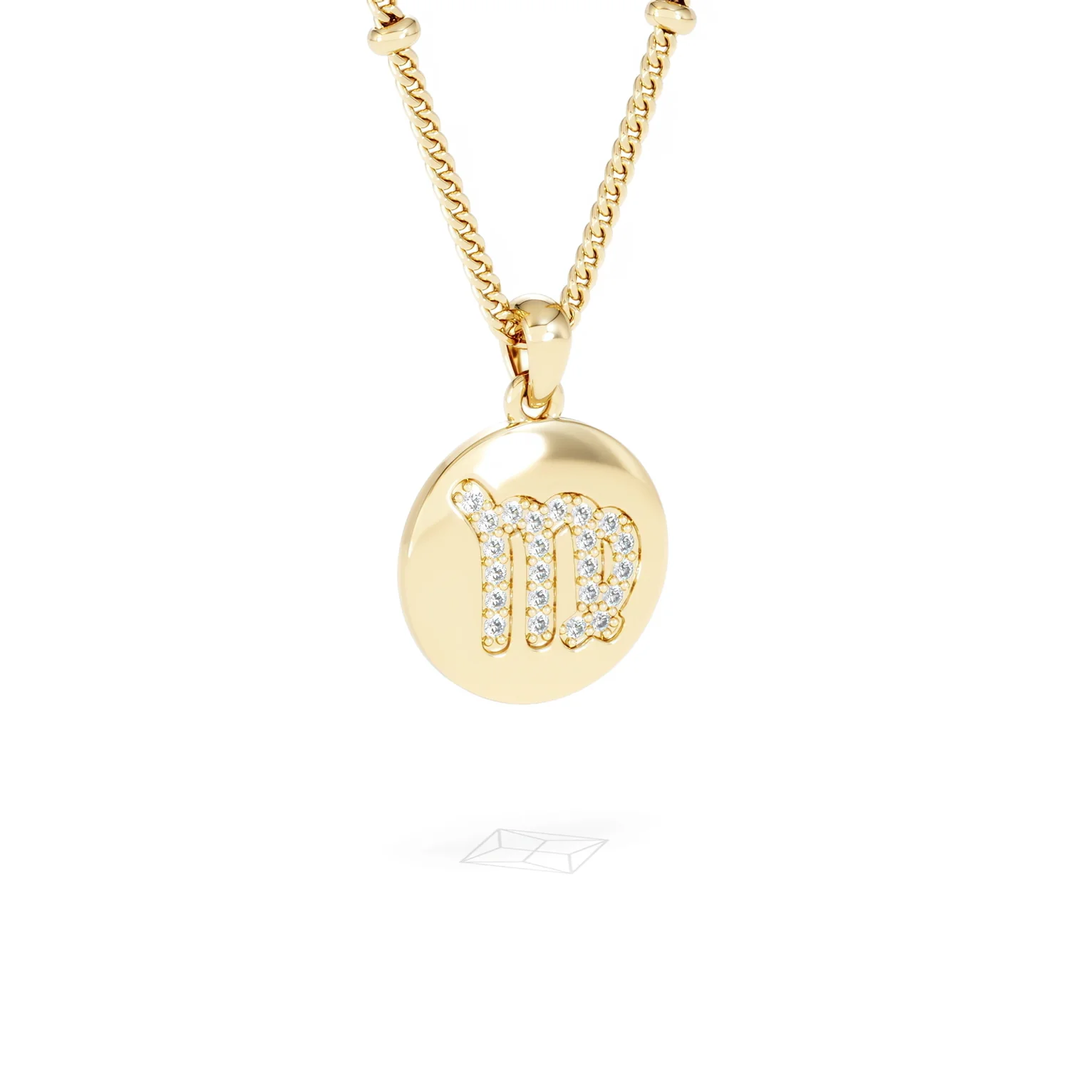 Astrology Virgo 0.07ct Lab Grown Diamond Medallion Pendant Necklace in 18K Gold Vermeil - Image 15