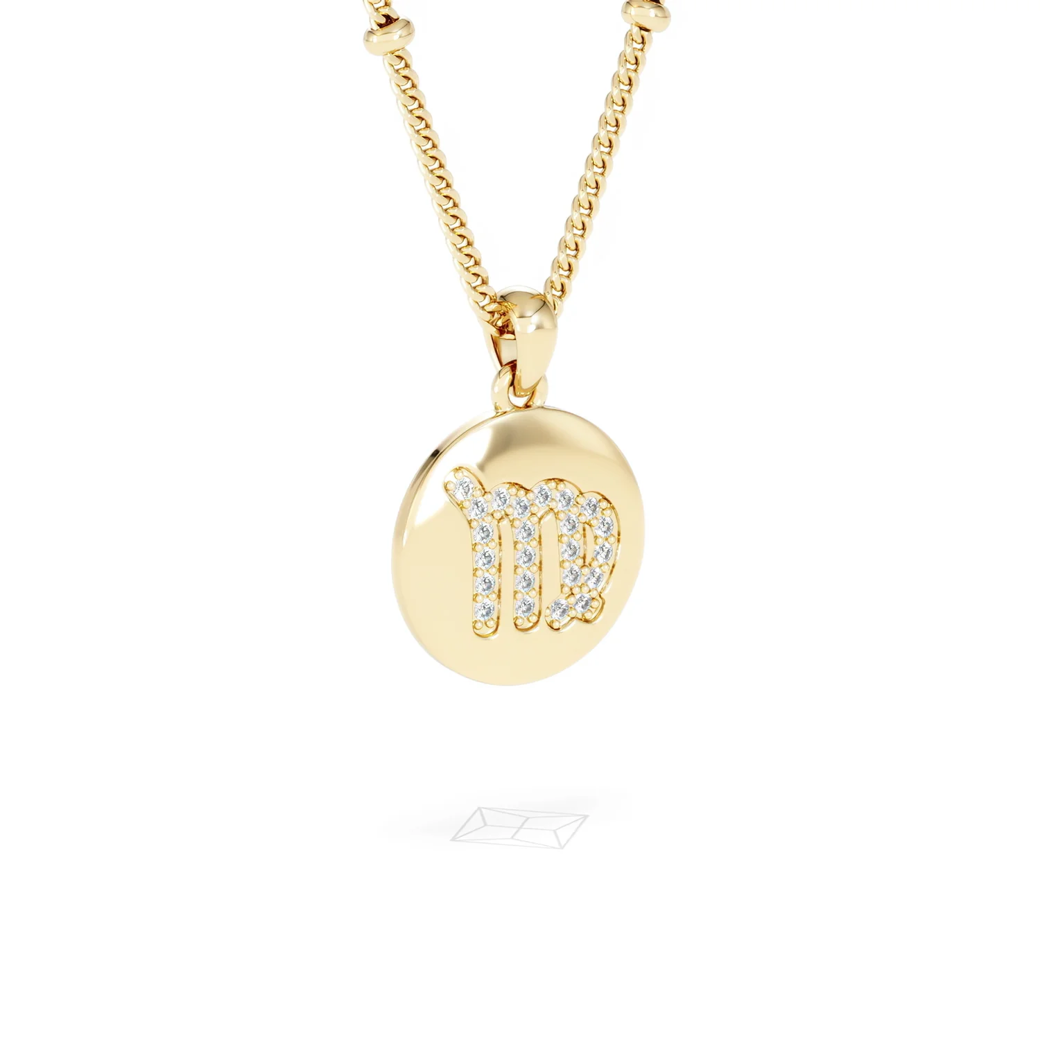 Astrology Virgo 0.07ct Lab Grown Diamond Medallion Pendant Necklace in 18K Gold Vermeil - Image 16