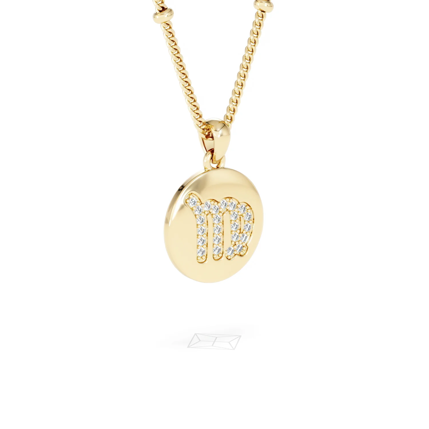 Astrology Virgo 0.07ct Lab Grown Diamond Medallion Pendant Necklace in 18K Gold Vermeil - Image 17