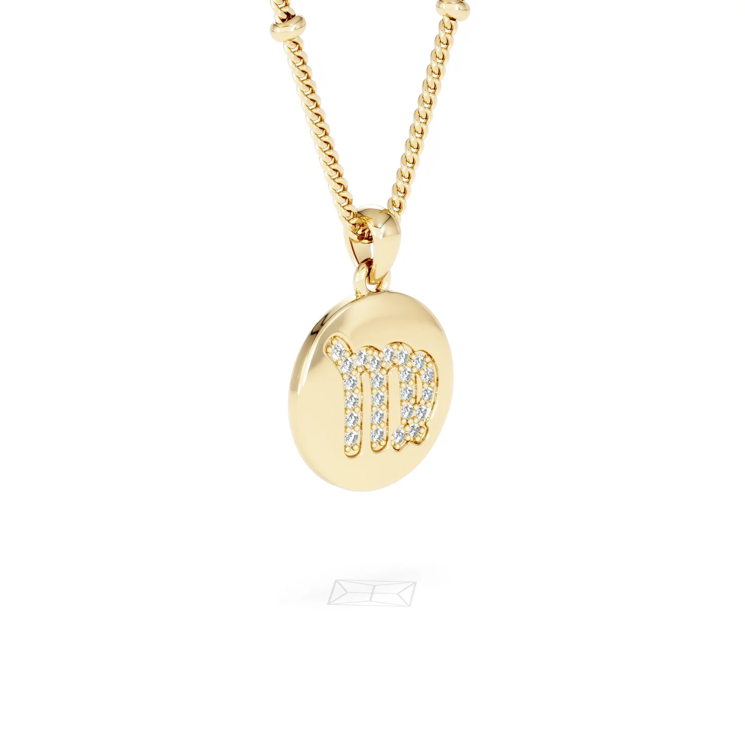 Astrology Virgo 0.07ct Lab Grown Diamond Medallion Pendant Necklace in 18K Gold Vermeil - Image 18