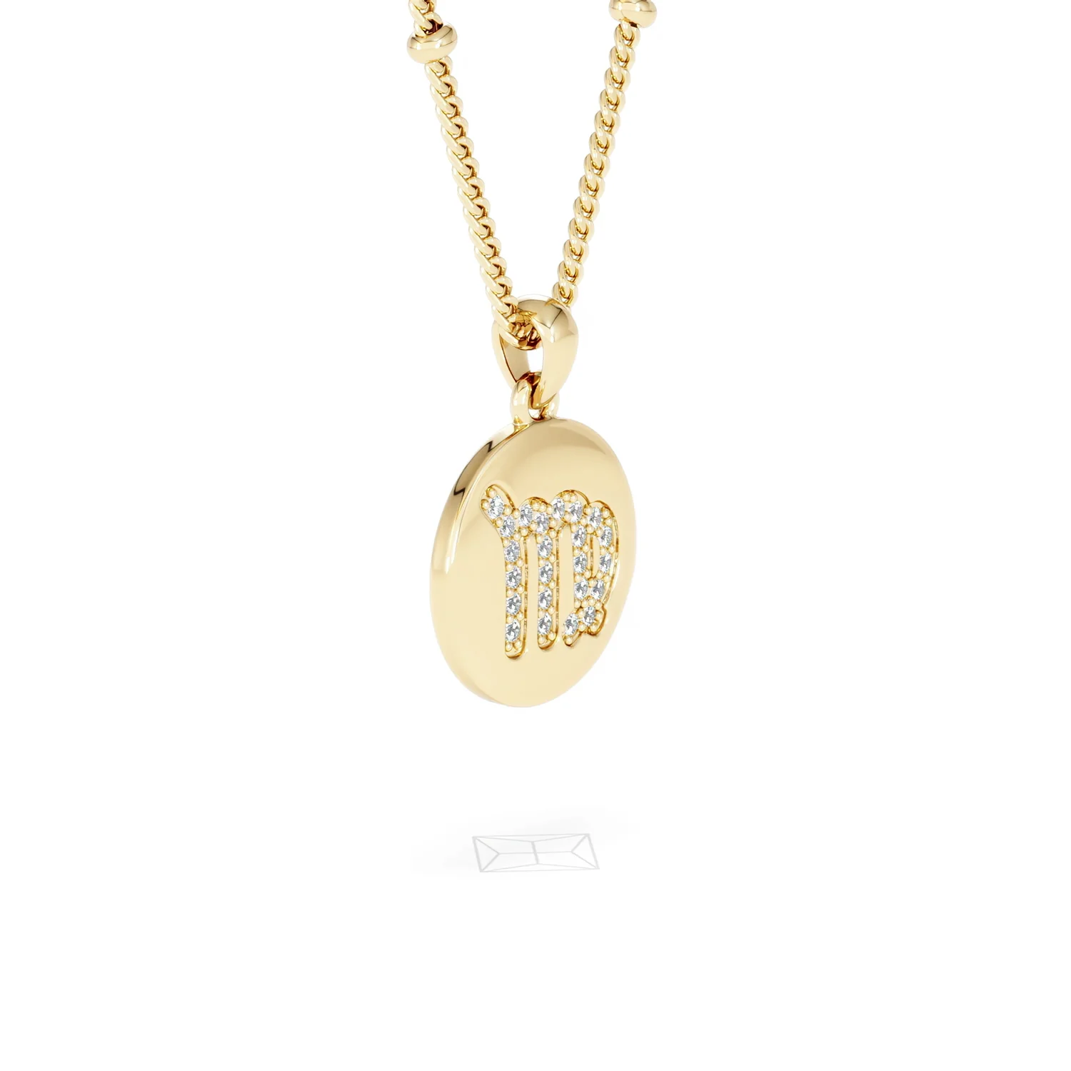 Astrology Virgo 0.07ct Lab Grown Diamond Medallion Pendant Necklace in 18K Gold Vermeil - Image 20