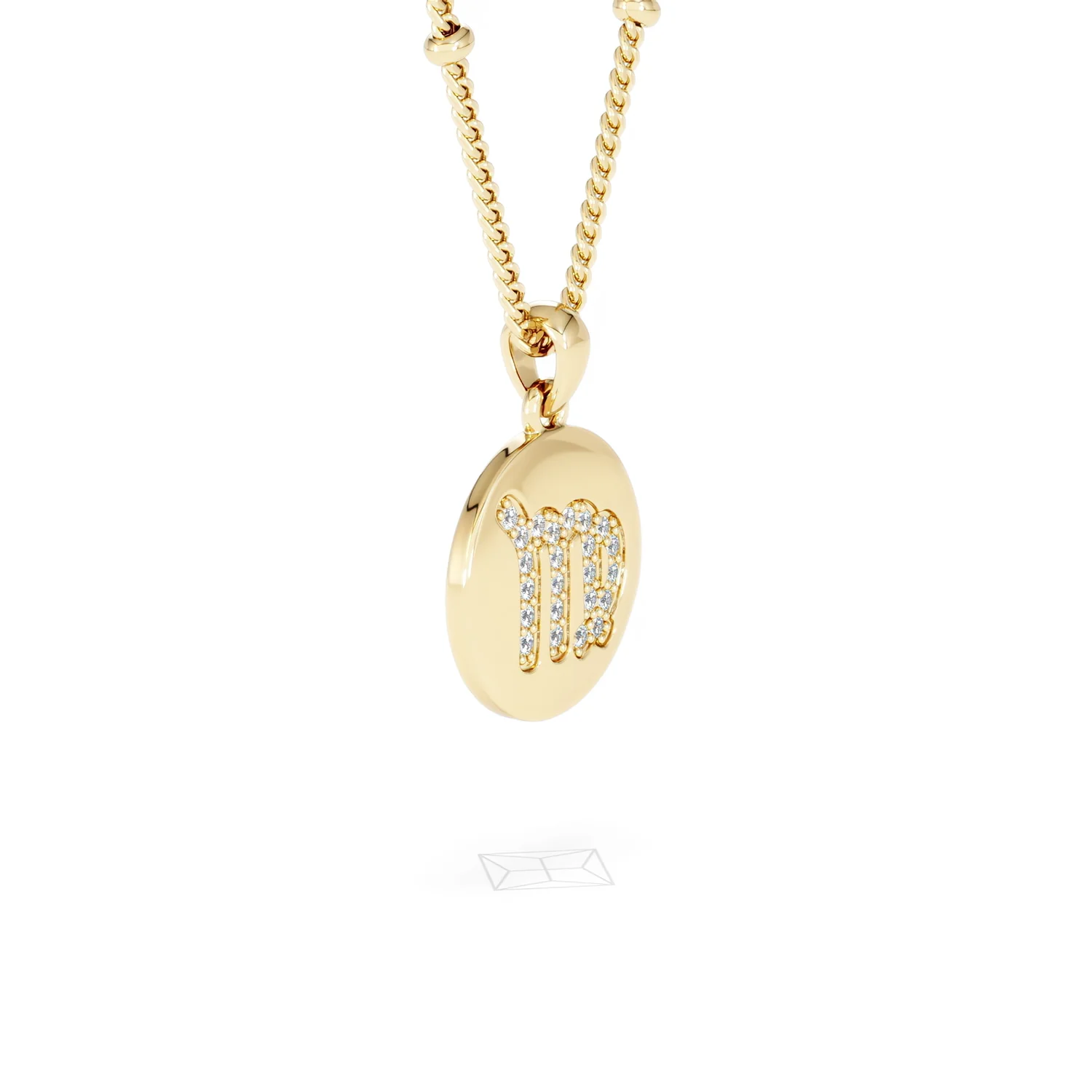 Astrology Virgo 0.07ct Lab Grown Diamond Medallion Pendant Necklace in 18K Gold Vermeil - Image 21