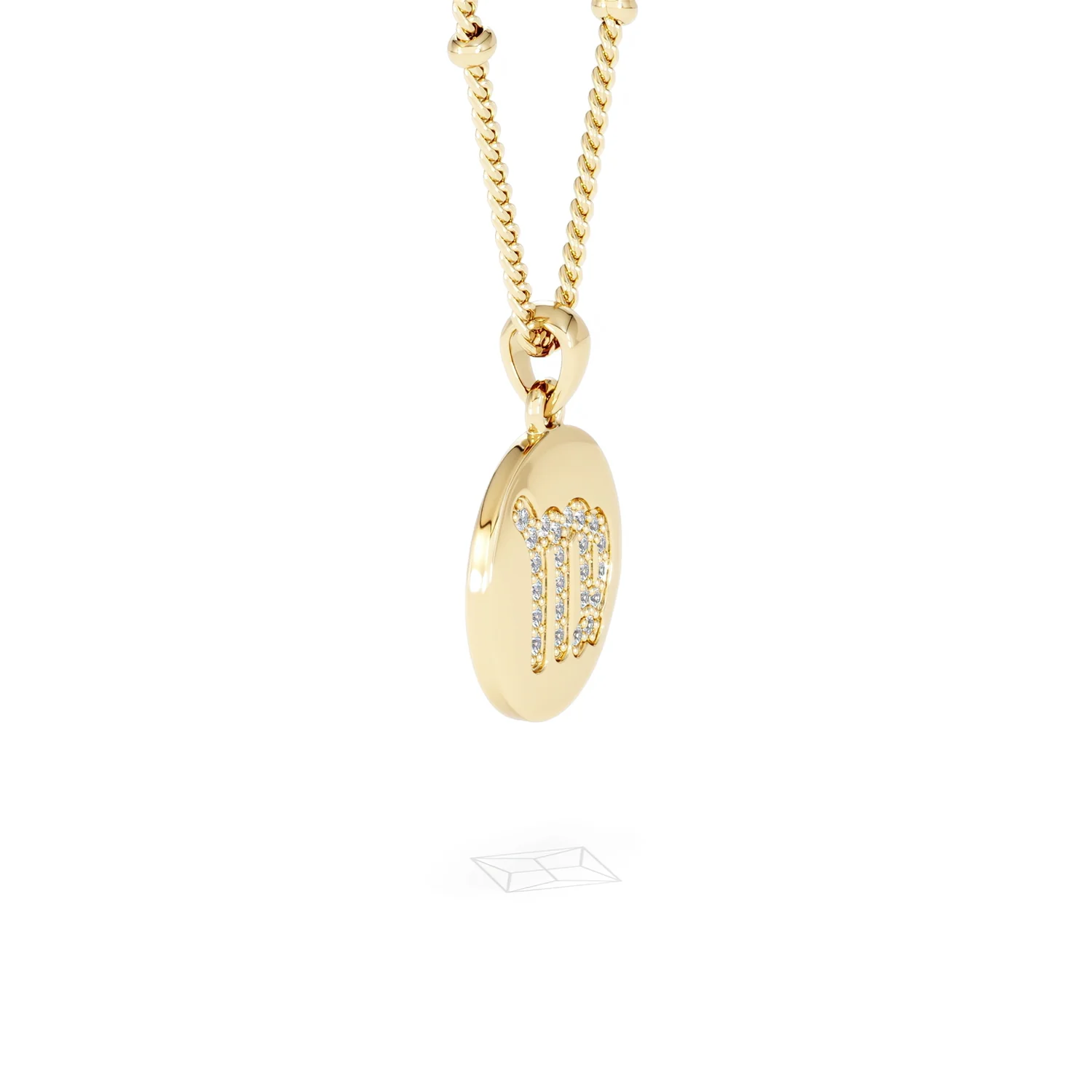 Astrology Virgo 0.07ct Lab Grown Diamond Medallion Pendant Necklace in 18K Gold Vermeil - Image 23