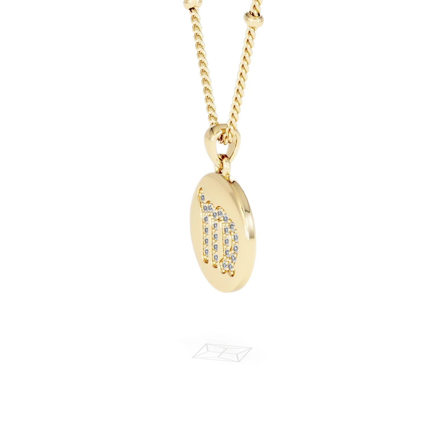 Astrology Virgo 0.07ct Lab Grown Diamond Medallion Pendant Necklace in 18K Gold Vermeil - Image 75